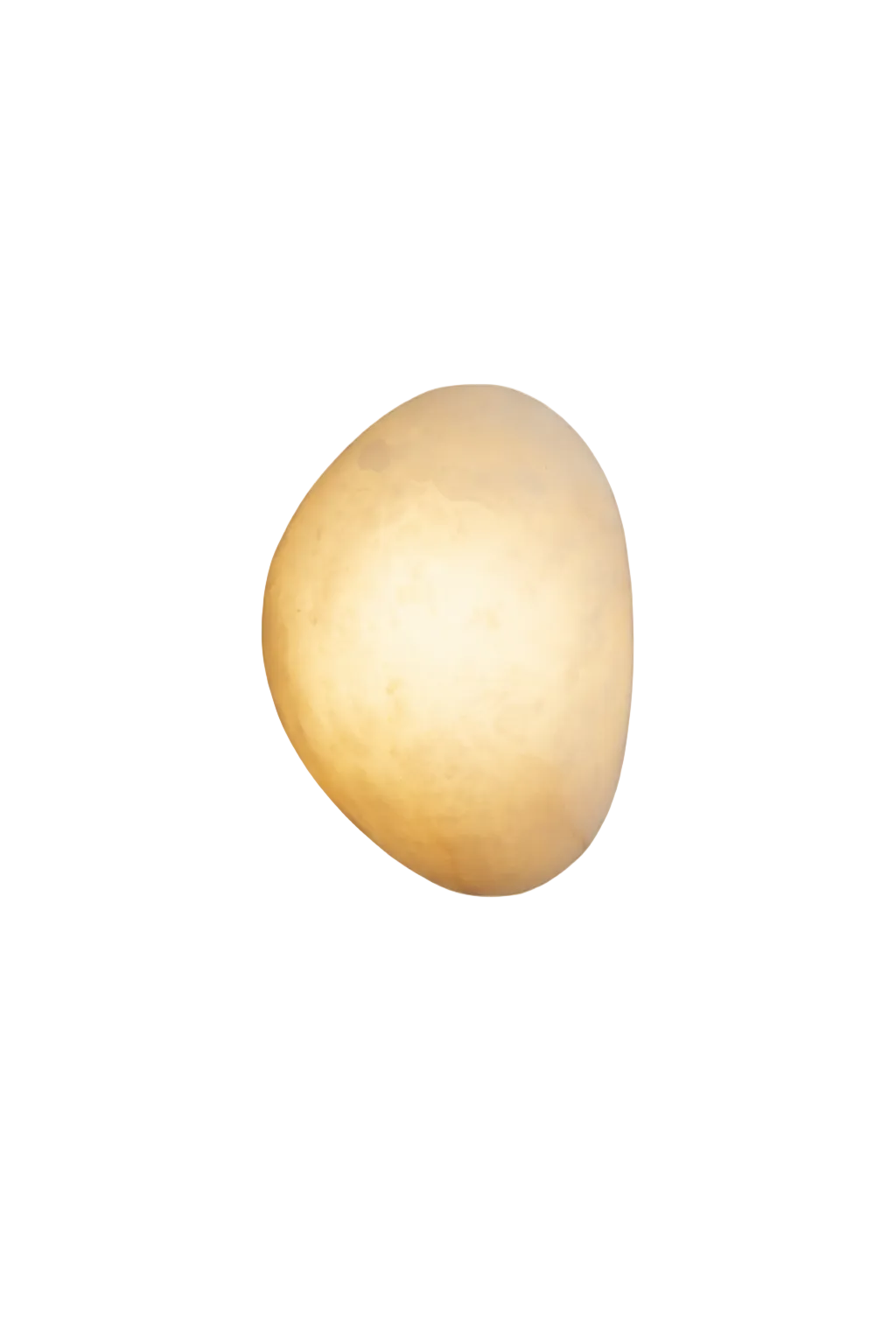 Detailed view of the Alba Marble Wall Light, highlighting the unique organic contours and weathered texture of the illuminated natural stone.