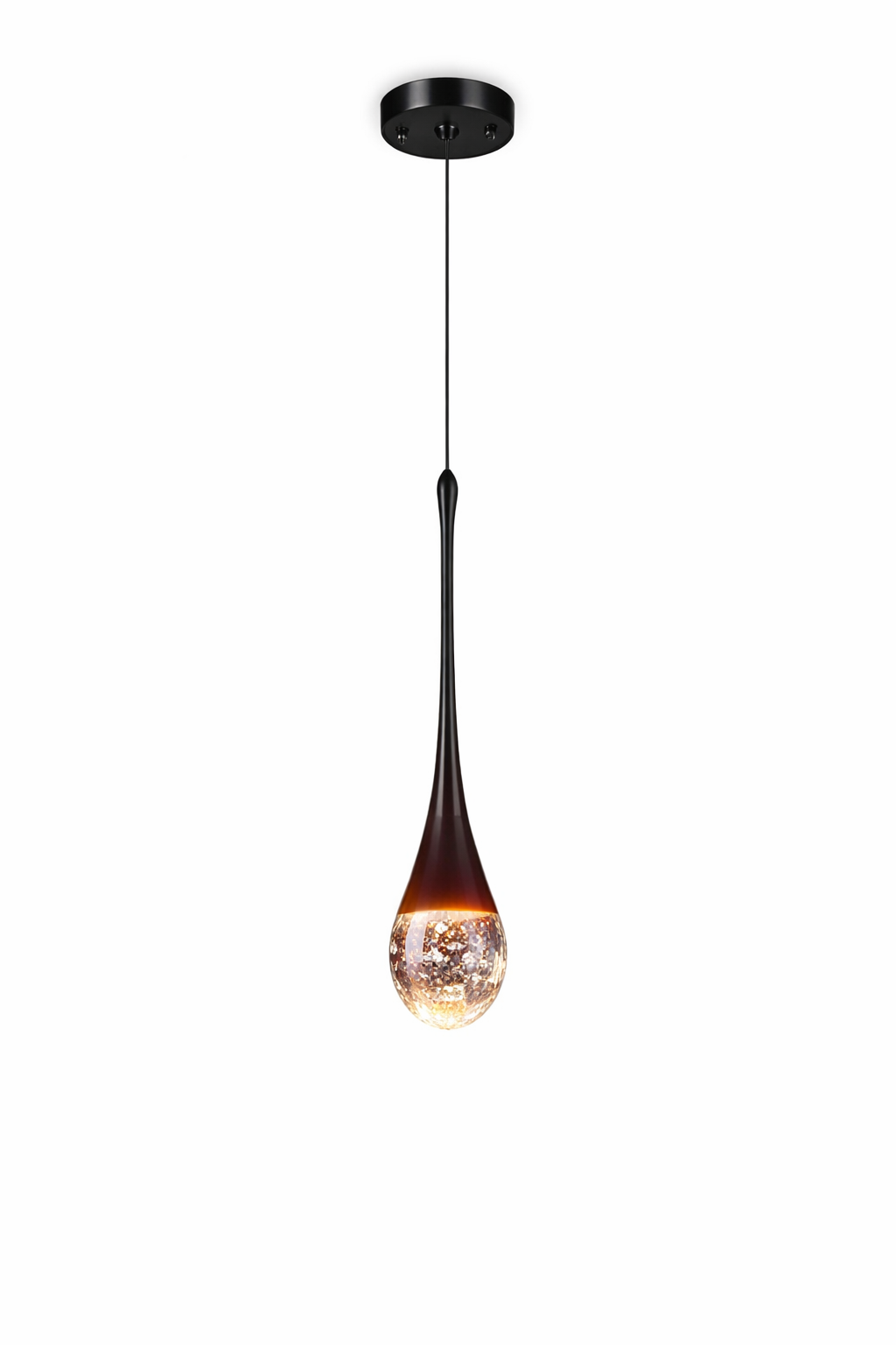 Detailed view of the delicate texture within the bubble glass cylinder of the Henley pendant lamp, creating an elegant visual effect.