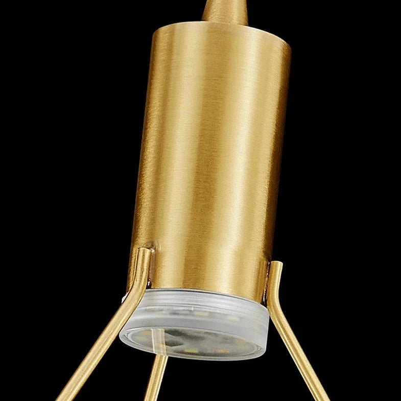 Gold cylindrical wall light fitting with faceted crystal base