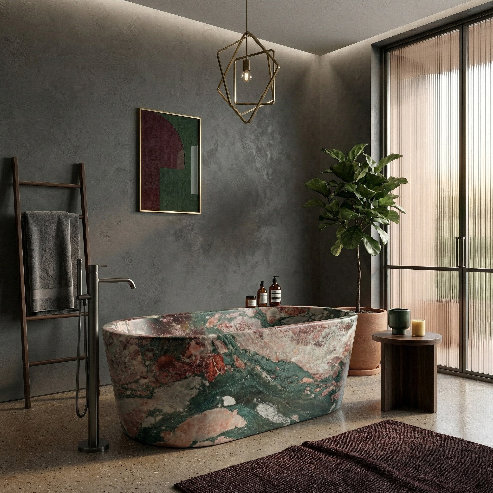 Four Seasons Marble Freestanding Bathtub - Tapered