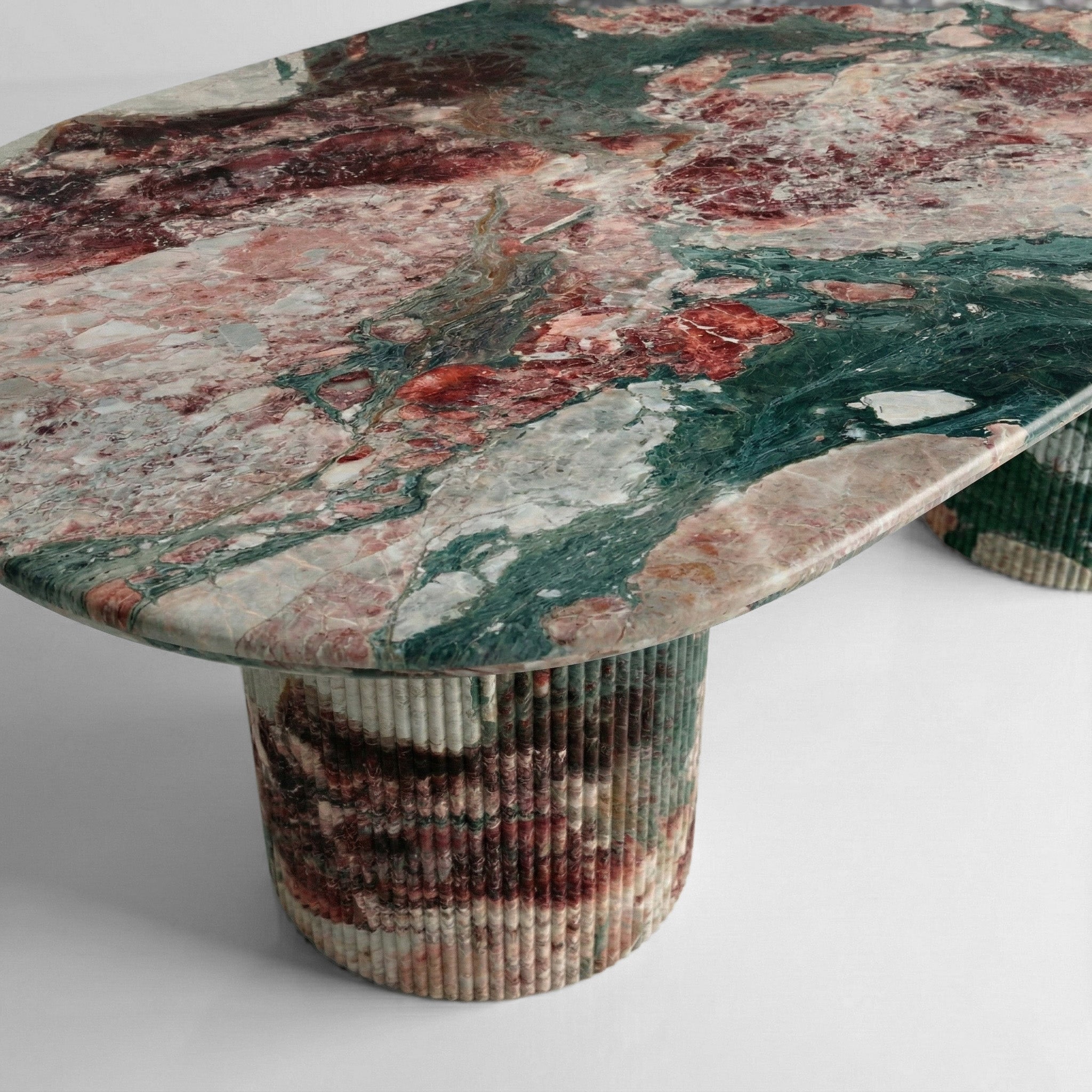 Four Seasons Marble Oval Dining Table - Fluted