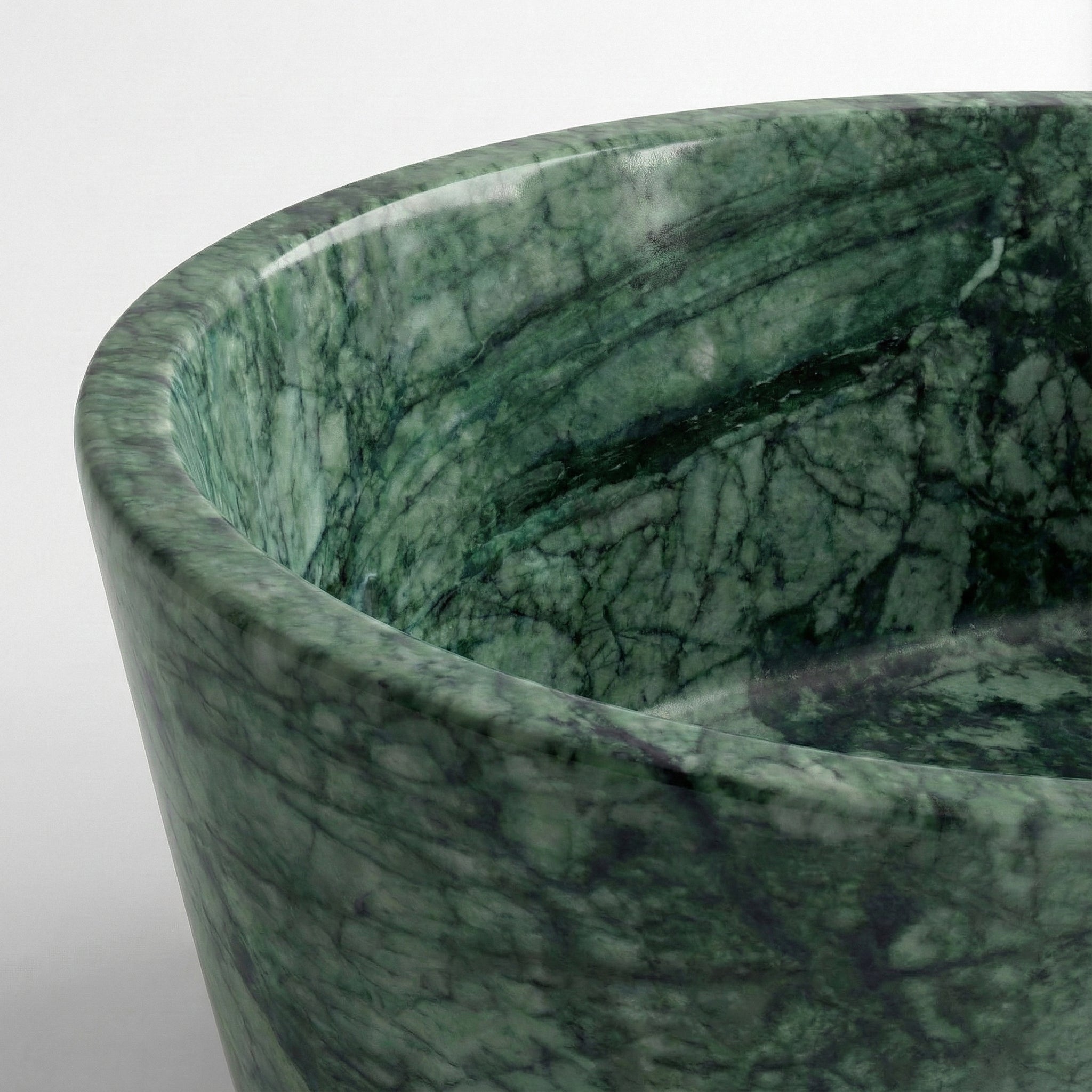 Green Guatemala Marble Freestanding Bathtub - Tapered