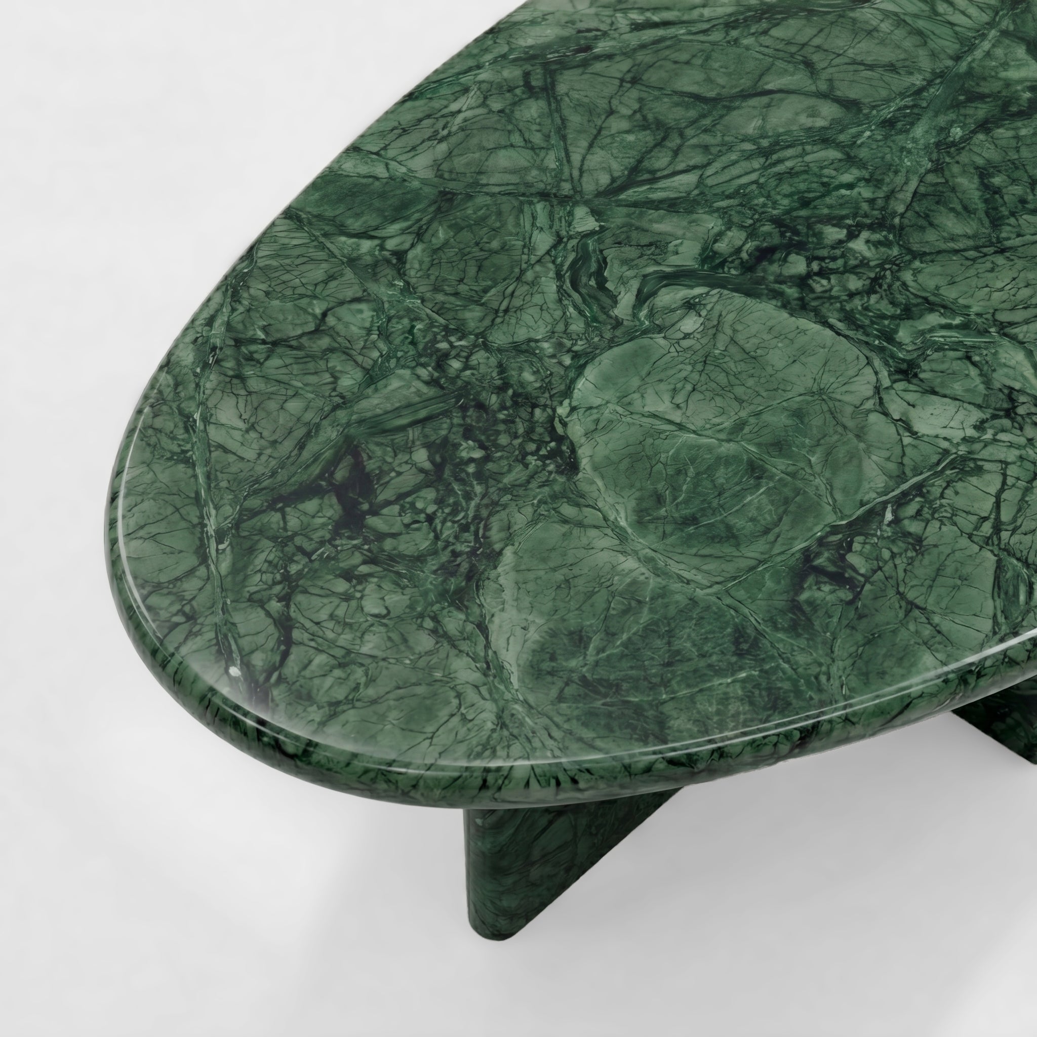 Green Guatemala Marble Coffee Table - Pebble