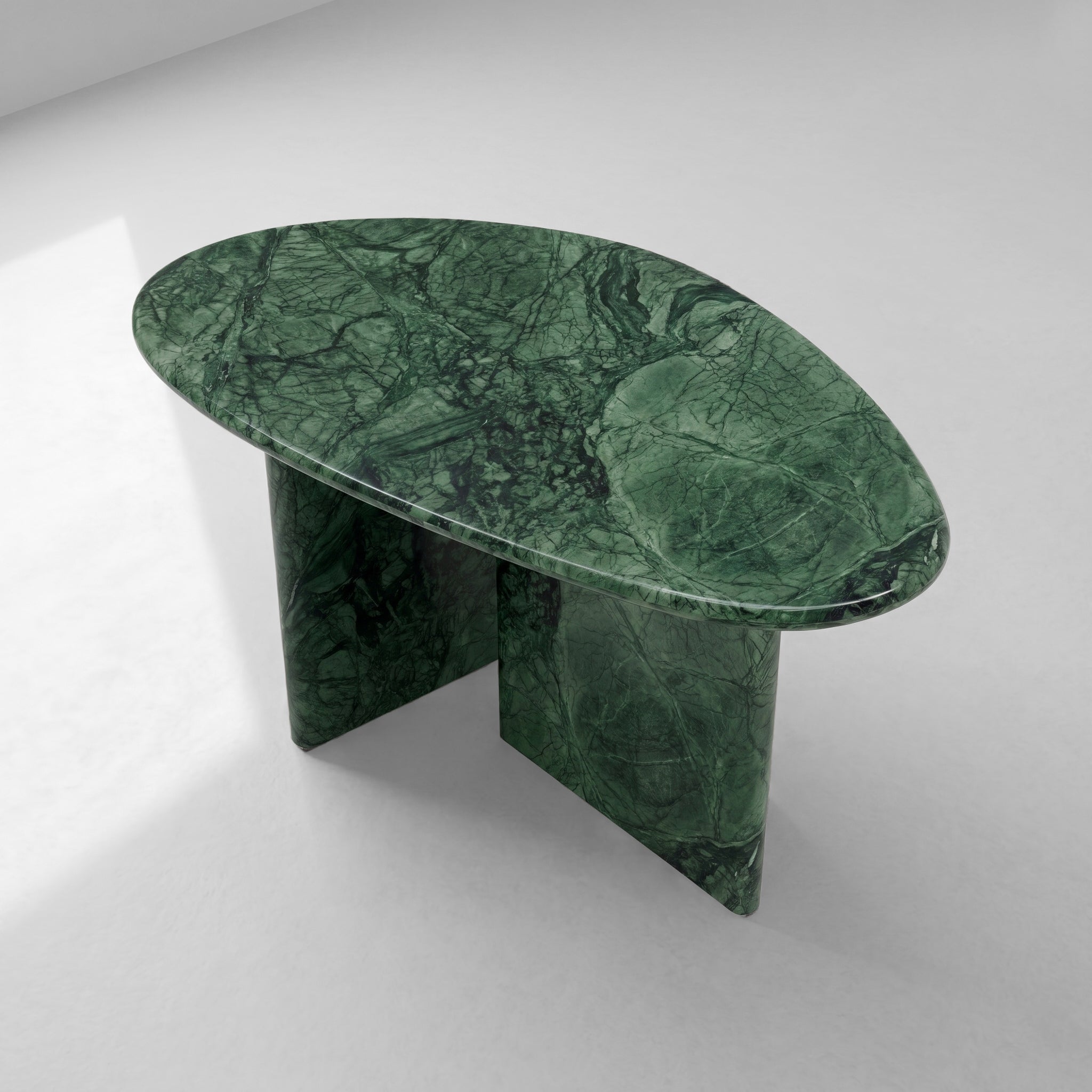 Green Guatemala Marble Coffee Table - Pebble