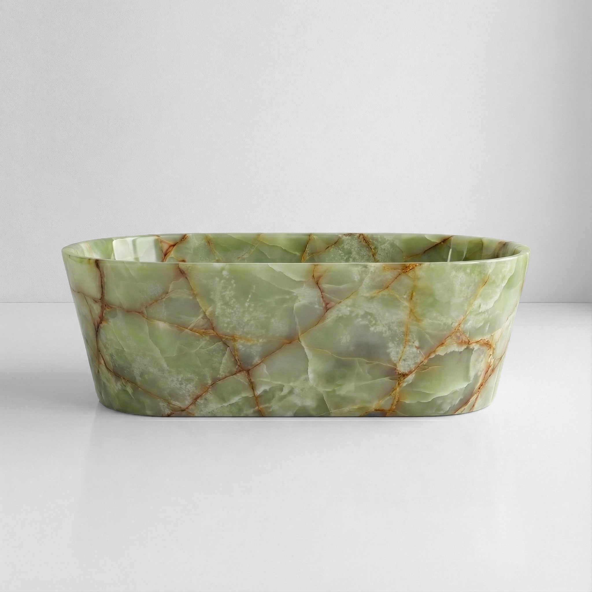Green Onyx Freestanding Bathtub - Tapered