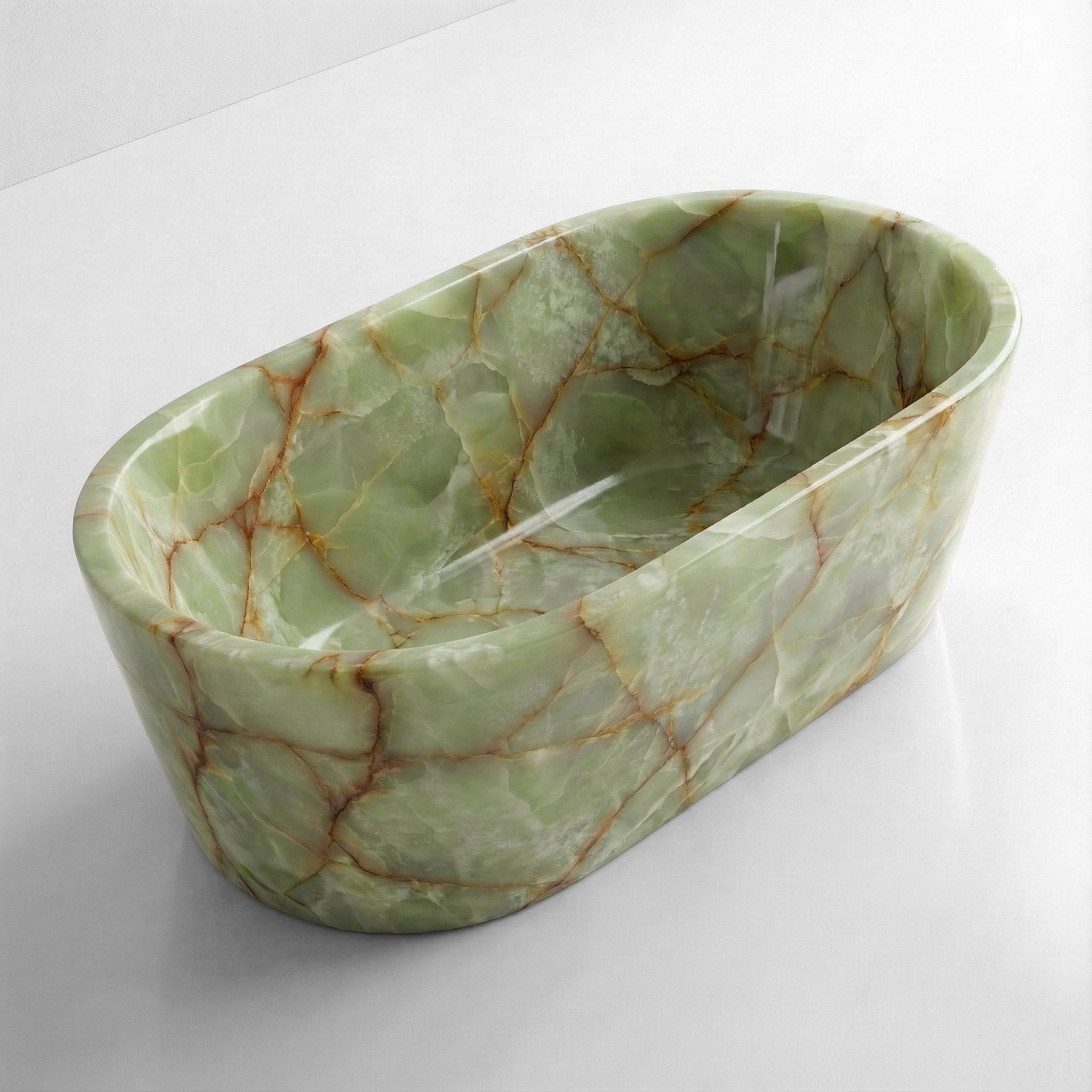 Green Onyx Freestanding Bathtub - Tapered