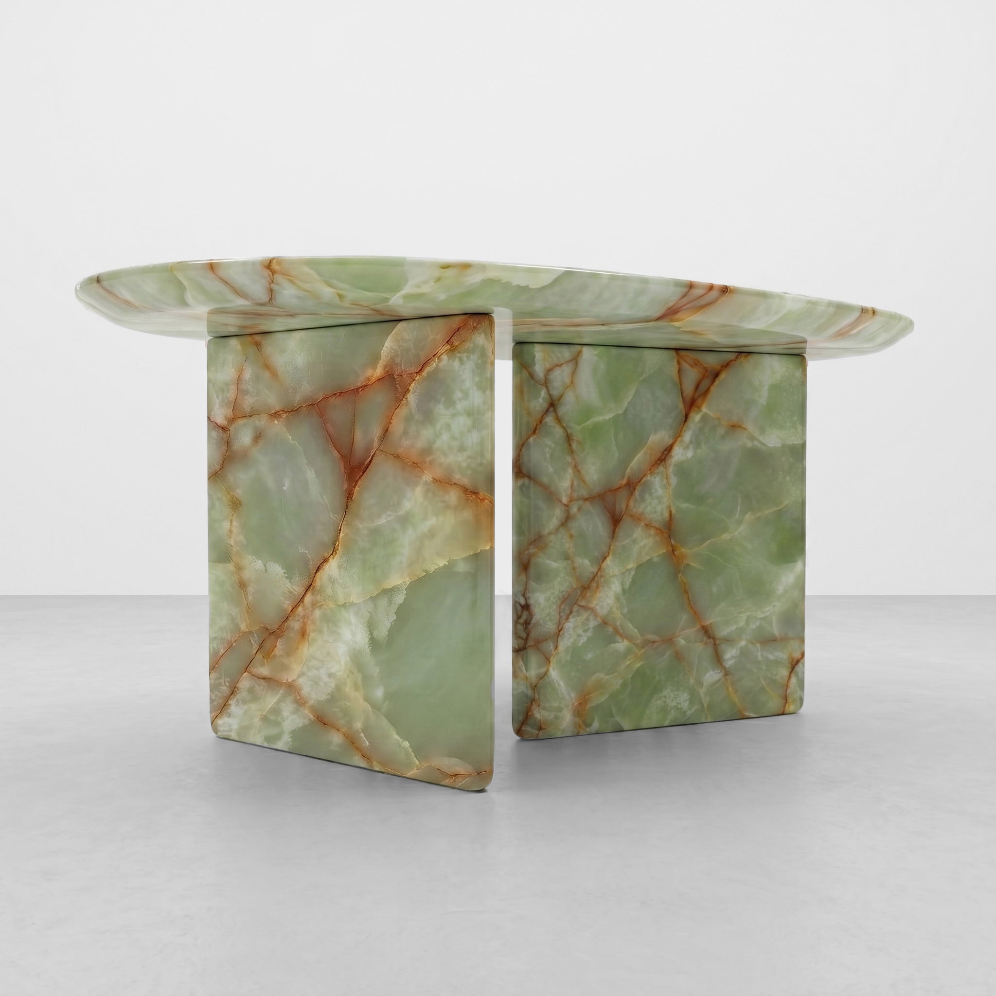 Green Onyx Marble Coffee Table - Pebble