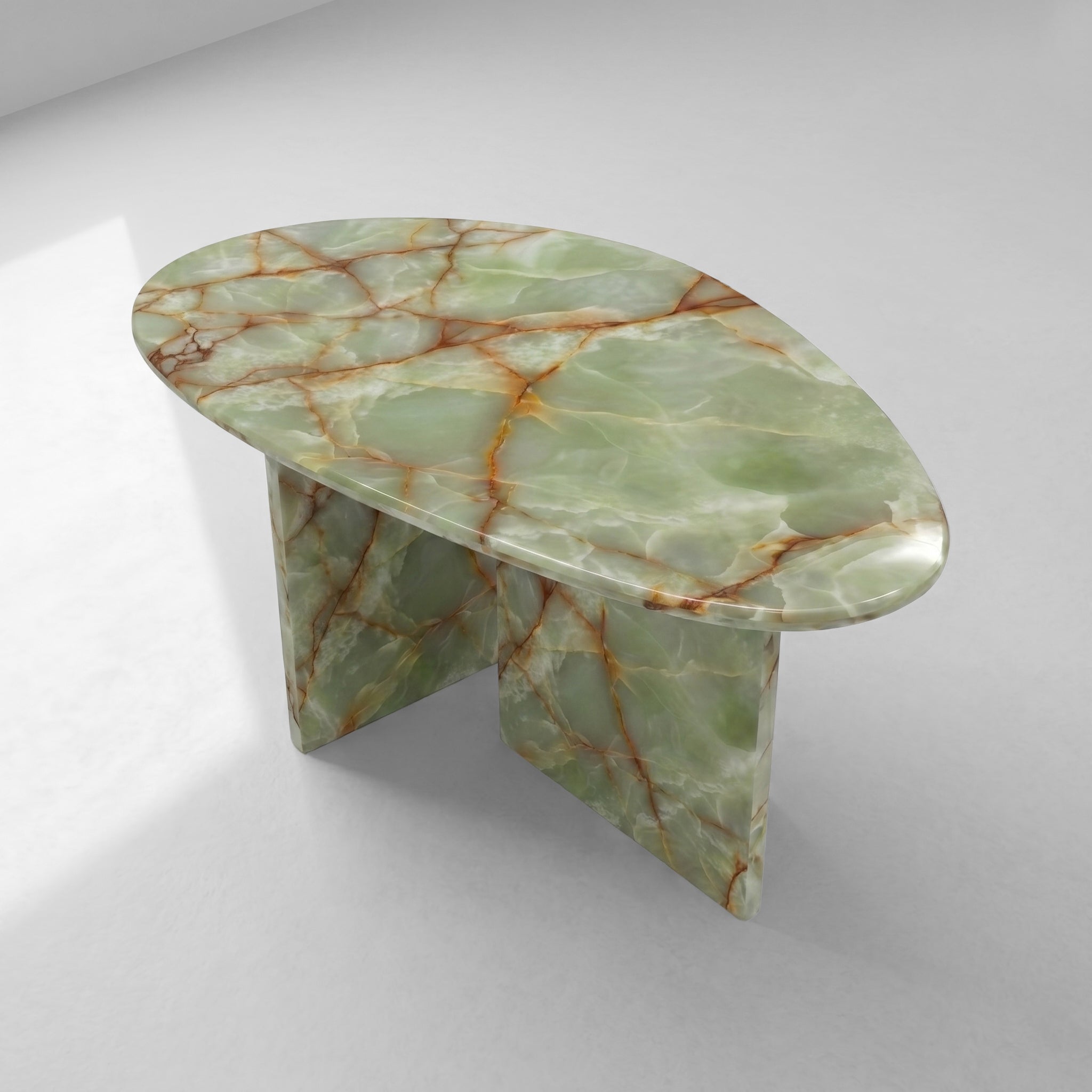 Green Onyx Marble Coffee Table - Pebble