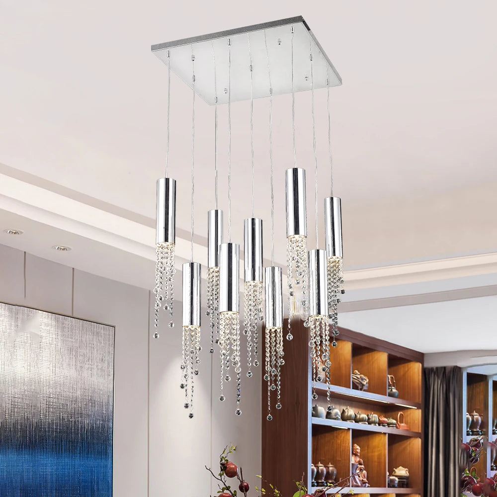 Grosvenor Pendant Staircase Chandelier featuring multiple cascading pendants in a high-end interior