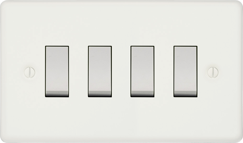 Group shot of Victorian rocker switches demonstrating multiple switch configurations for heritage homes.