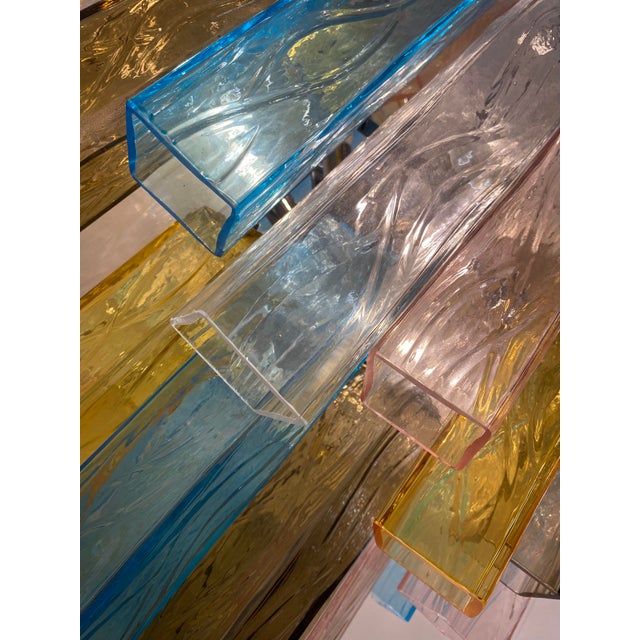 VORELLI Udine Squares Murano Glass Staircase Chandelier - Squares Murano Glass image 5