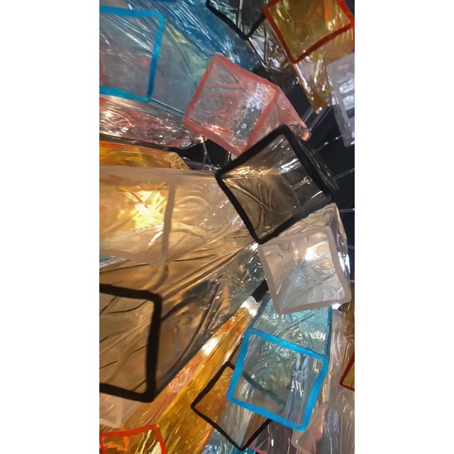 VORELLI Urbino Squares Murano Glass Circular Chandelier - Squares Murano Glass image 2