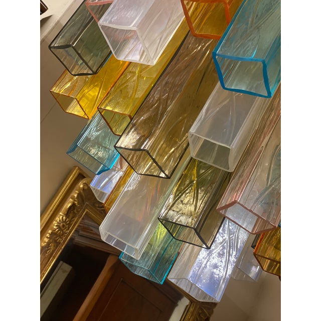 VORELLI Urbino Squares Murano Glass Circular Chandelier - Squares Murano Glass image 4