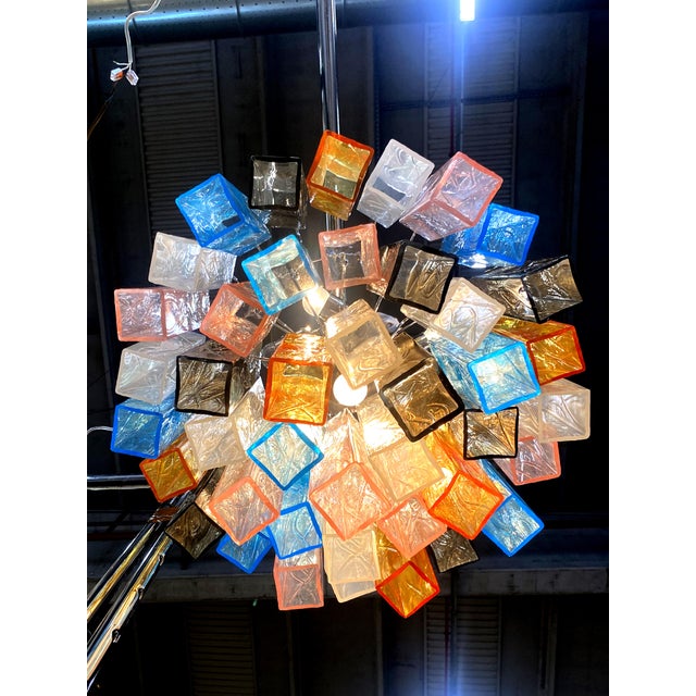 VORELLI Urbino Squares Murano Glass Circular Chandelier - Squares Murano Glass image 5