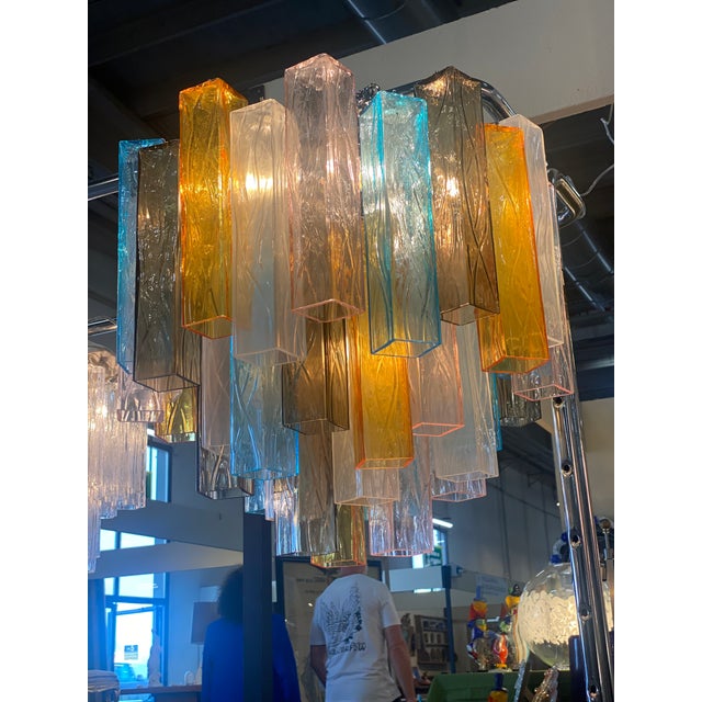 VORELLI Urbino Squares Murano Glass Circular Chandelier - Squares Murano Glass image 6