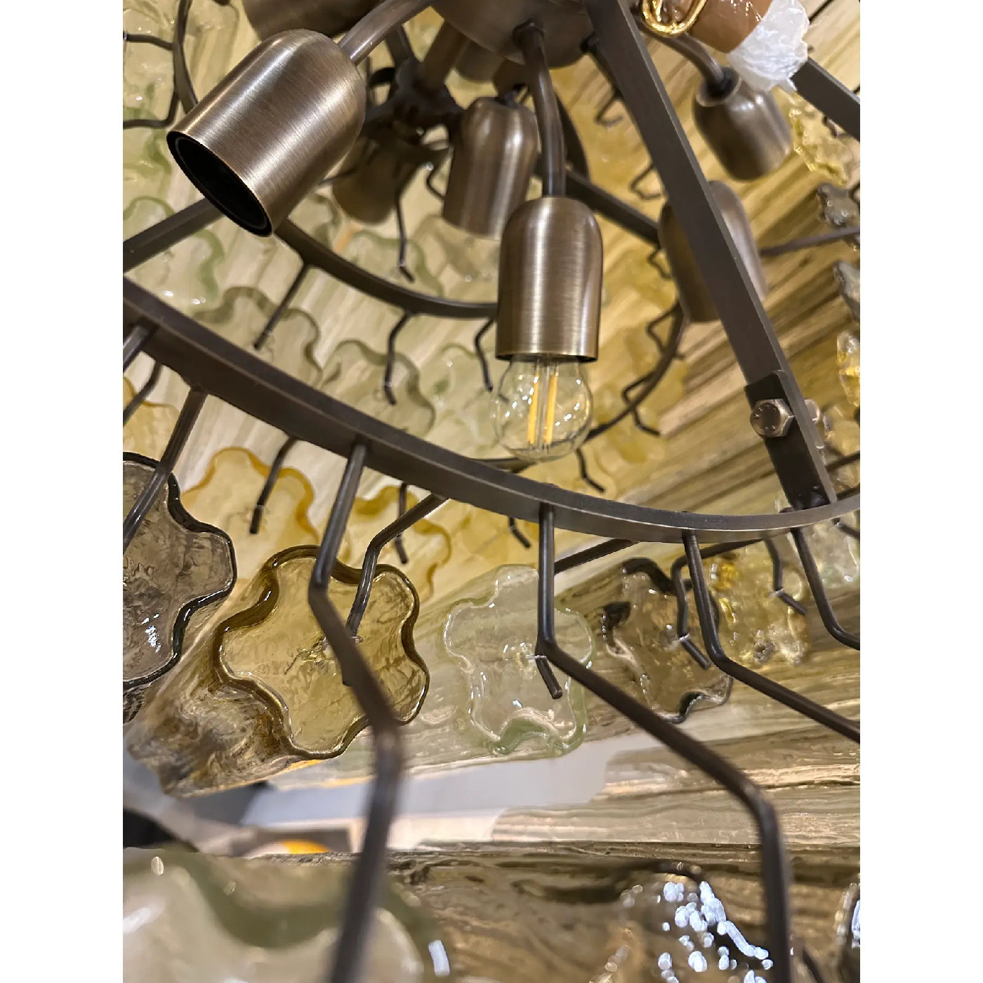 VORELLI Celestia Tronchi Murano Glass Staircase Chandelier - Tronchi Murano Glass image 4