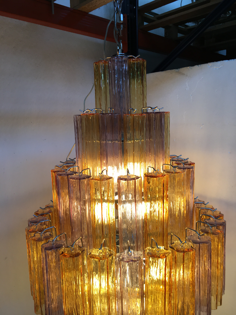 VORELLI Flavia Tronchi Murano Glass Staircase Chandelier - Tronchi Murano Glass image 5