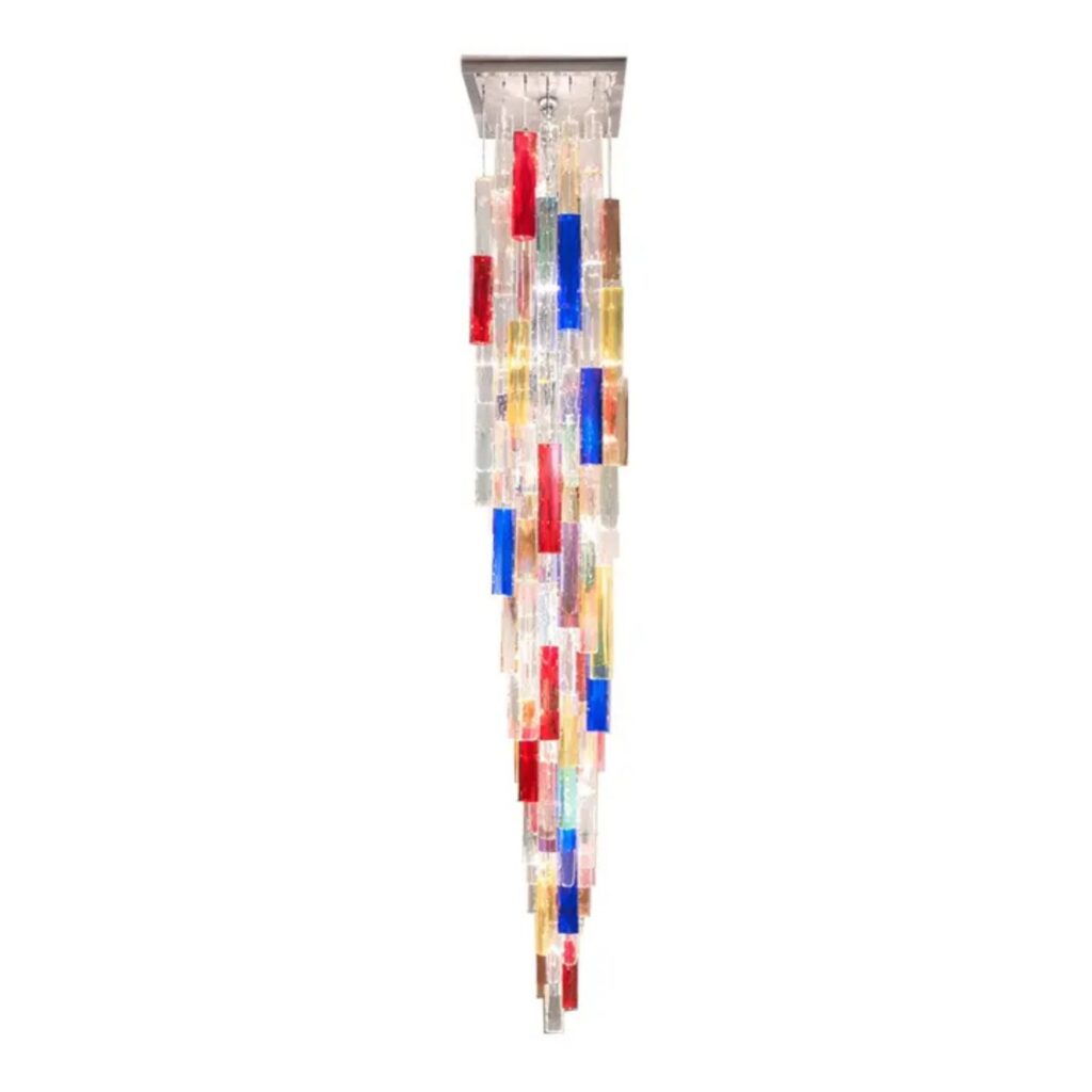 VORELLI Torino Squares Murano Glass Ceiling Light - Squares Murano Glass image 1