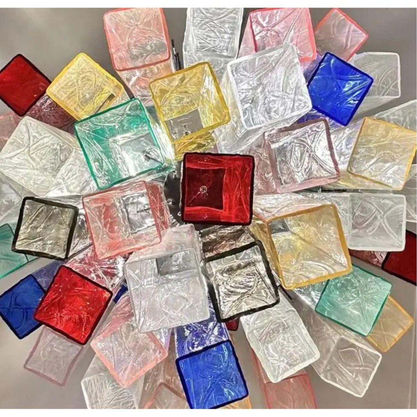 VORELLI Torino Squares Murano Glass Ceiling Light - Squares Murano Glass image 6