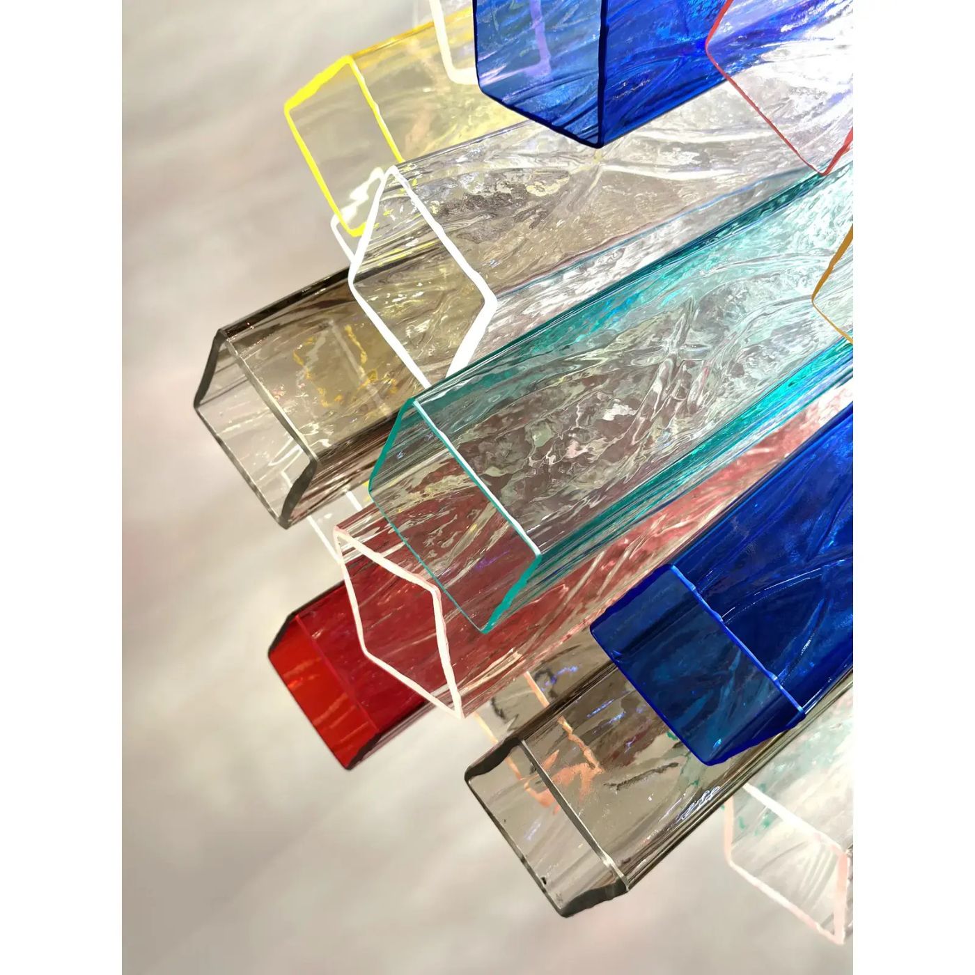 VORELLI Trento Squares Murano Glass Staircase Chandelier - Squares Murano Glass image 7
