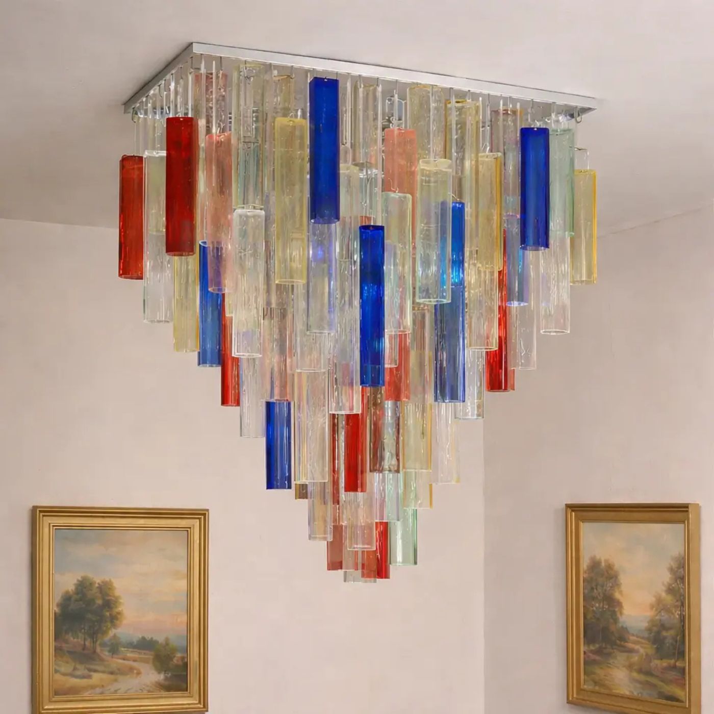 VORELLI Trieste Squares Murano Glass Ceiling Light - Squares Murano Glass image 4