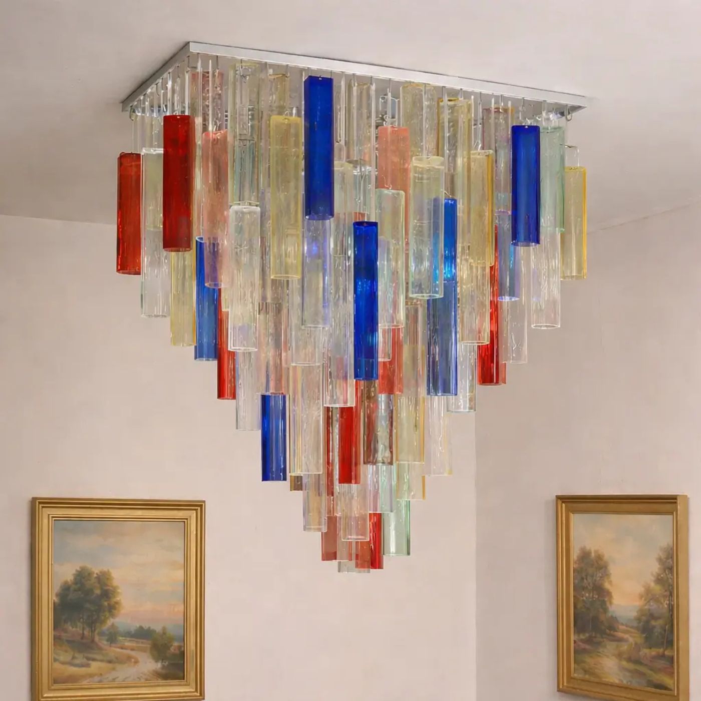VORELLI Trieste Squares Murano Glass Ceiling Light - Squares Murano Glass image 6