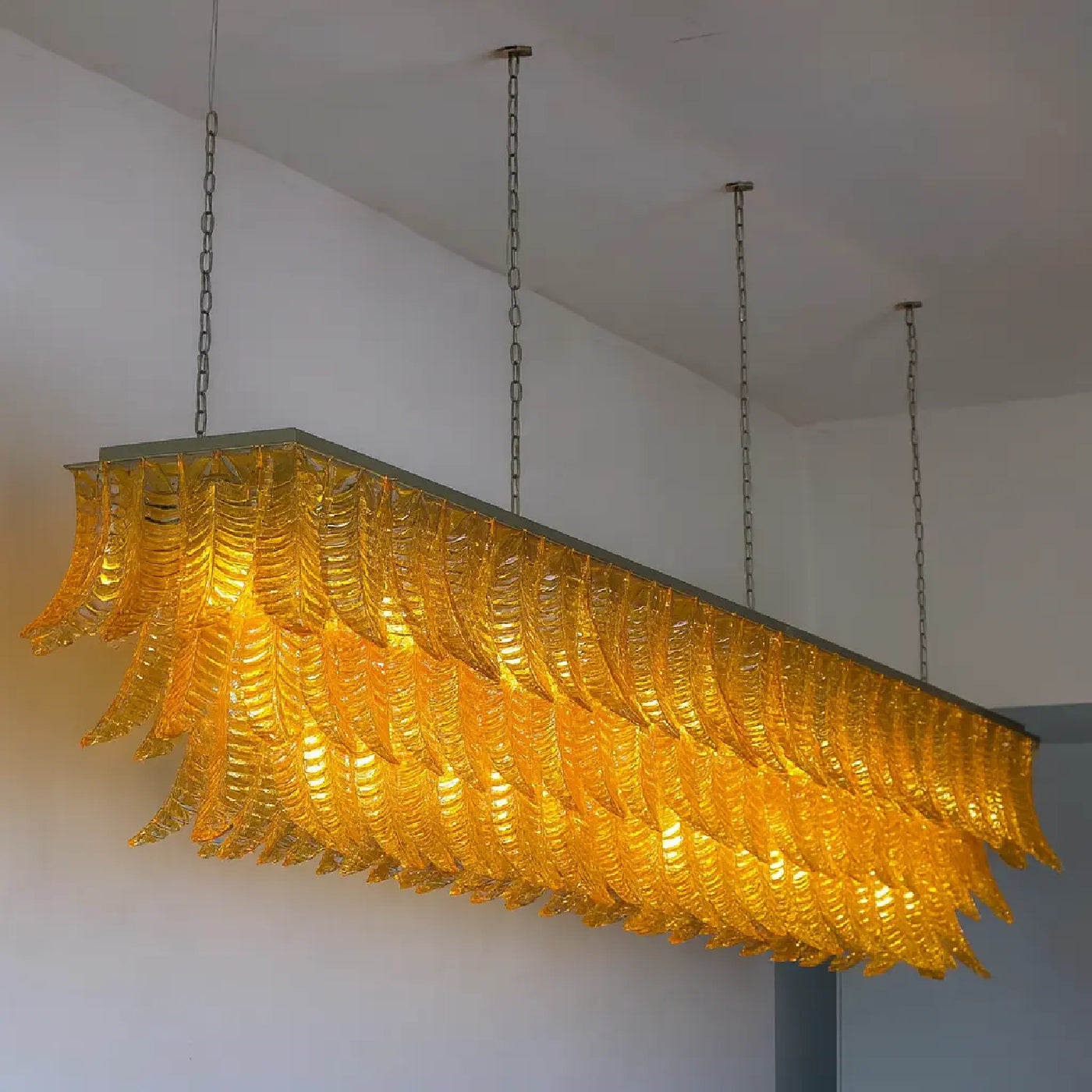 VORELLI Palermo Felci Murano Glass Rectangular Chandelier - Felci Murano Glass image 6