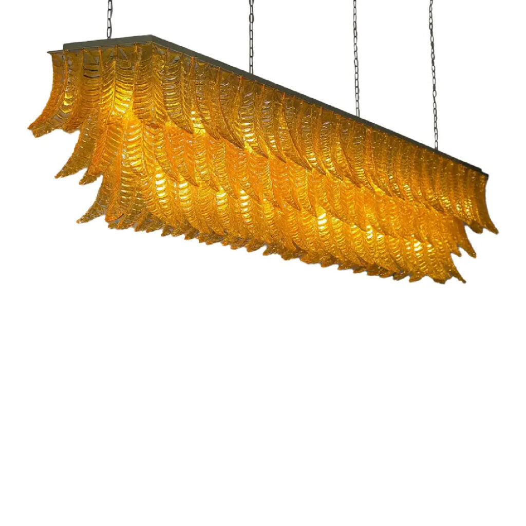 VORELLI Palermo Felci Murano Glass Rectangular Chandelier - Felci Murano Glass image 1
