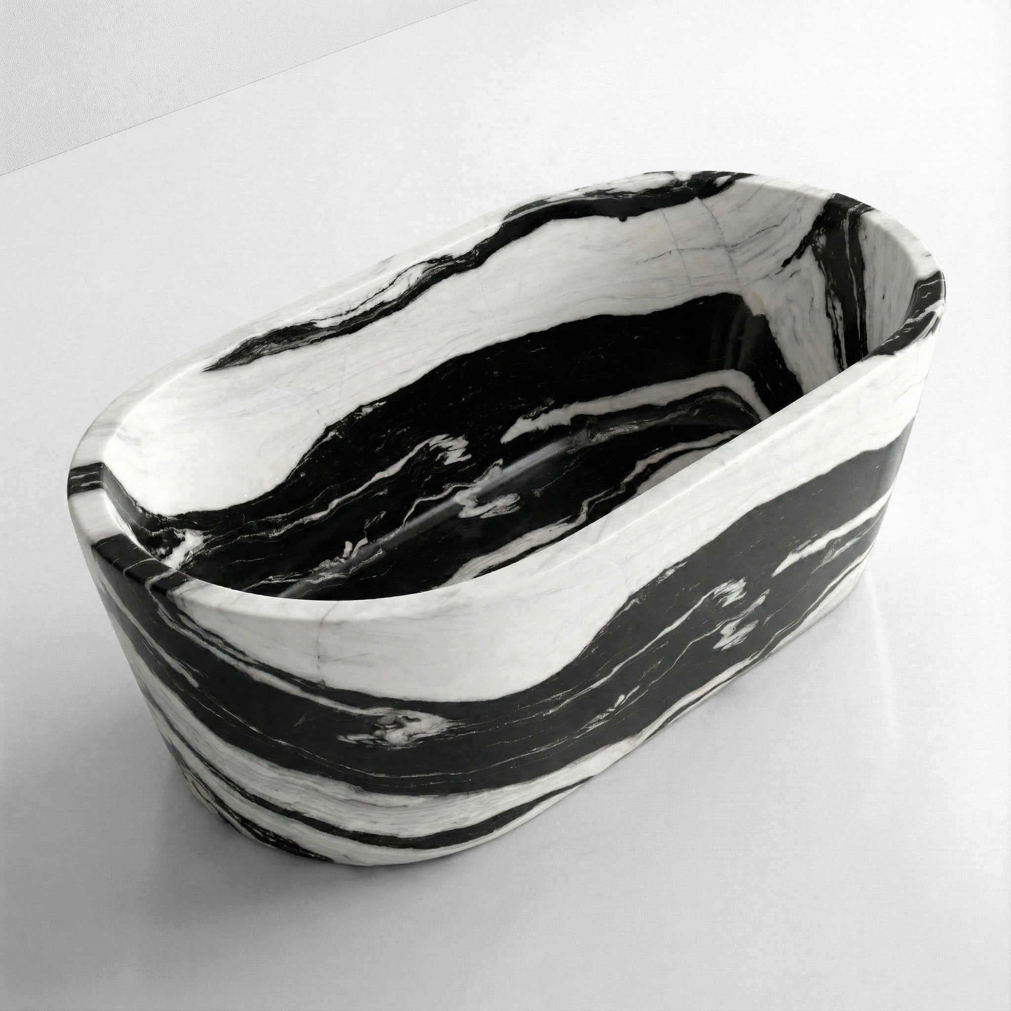 Panda Marble Freestanding Bathtub - Tapered