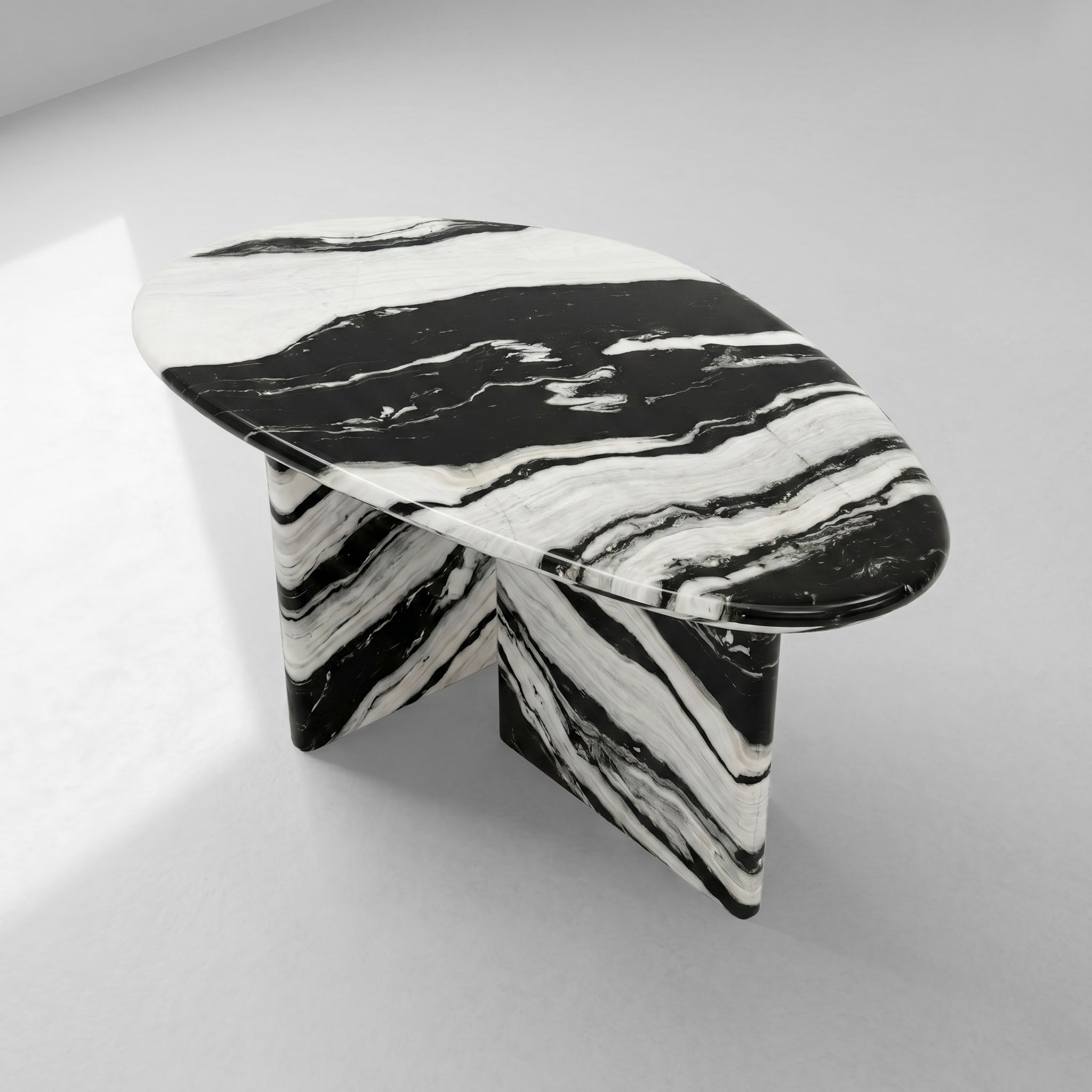 Panda White Marble Coffee Table - Pebble