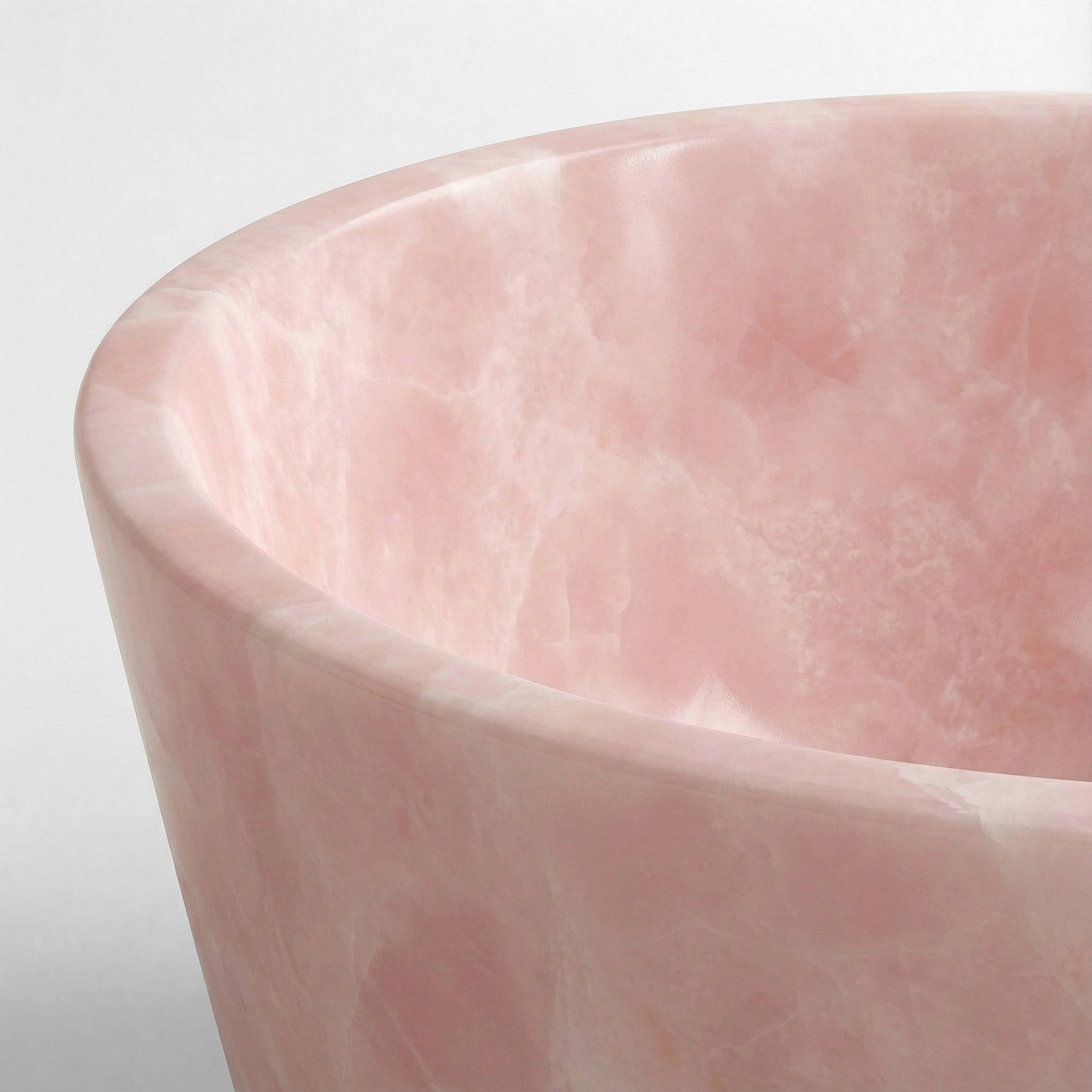 Pink Onyx Freestanding Bathtub - Tapered