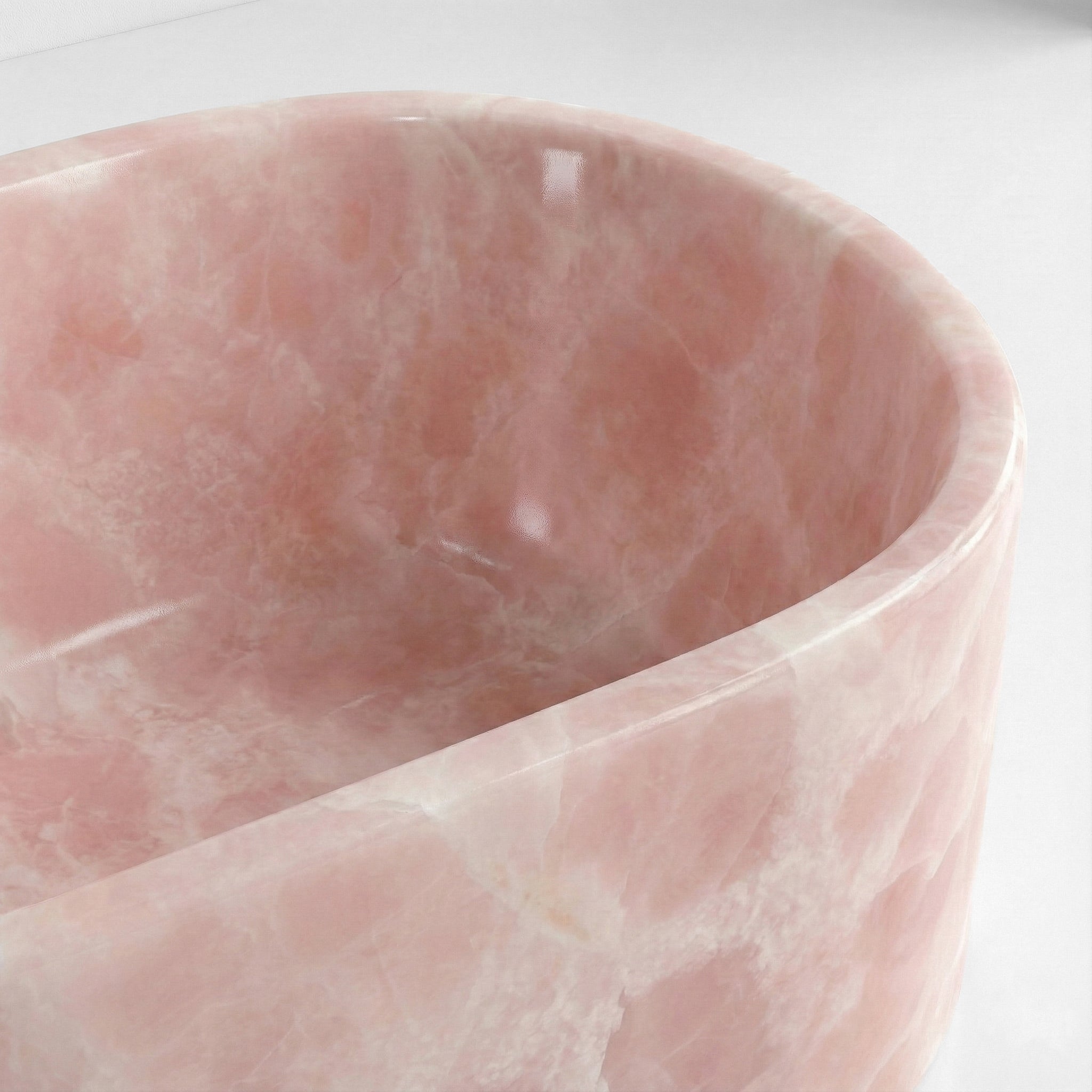 Pink Onyx Freestanding Bathtub - Elliptical