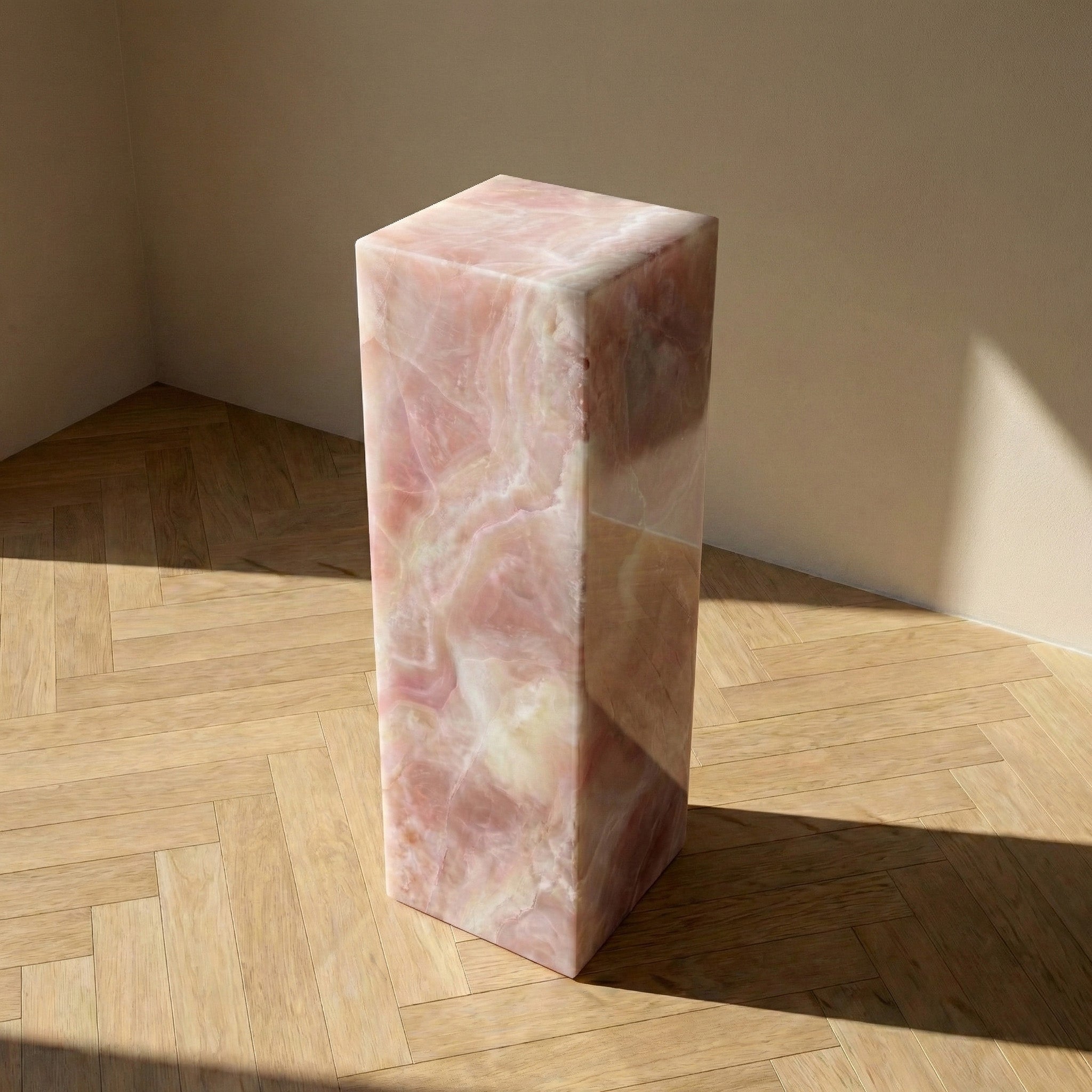 Pink Onyx Pedestal Stand