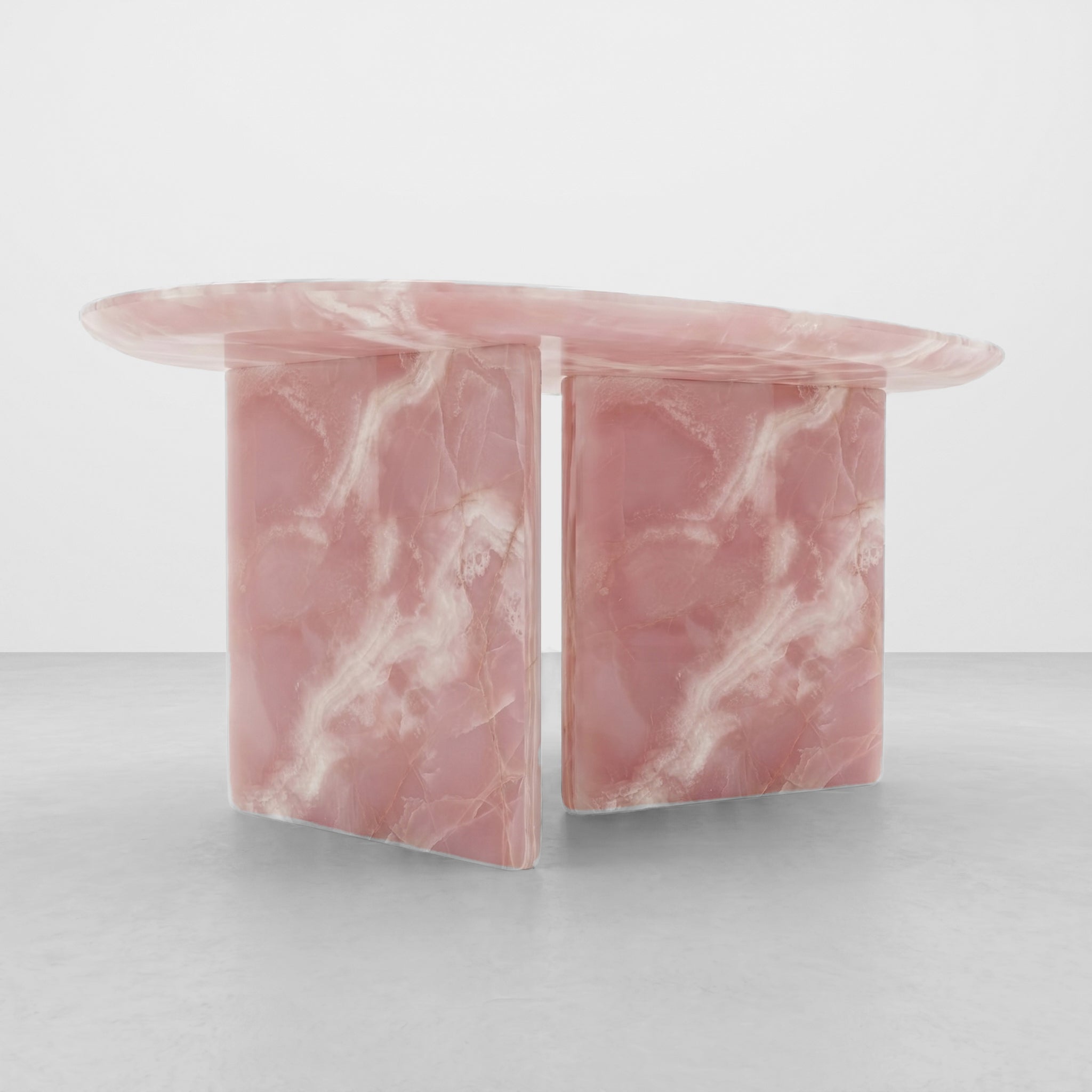 Pink Onyx Marble Coffee Table - Pebble
