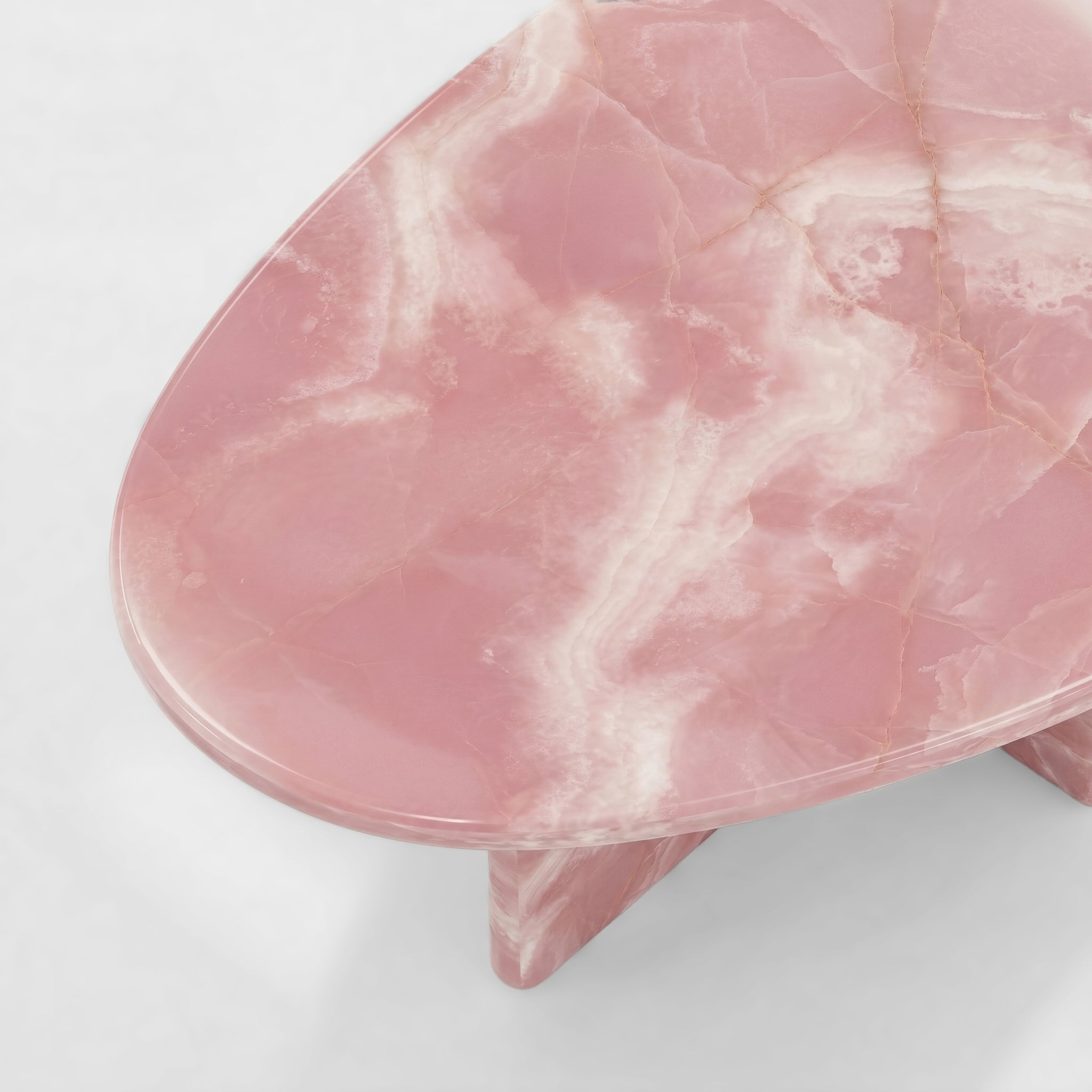 Pink Onyx Marble Coffee Table - Pebble