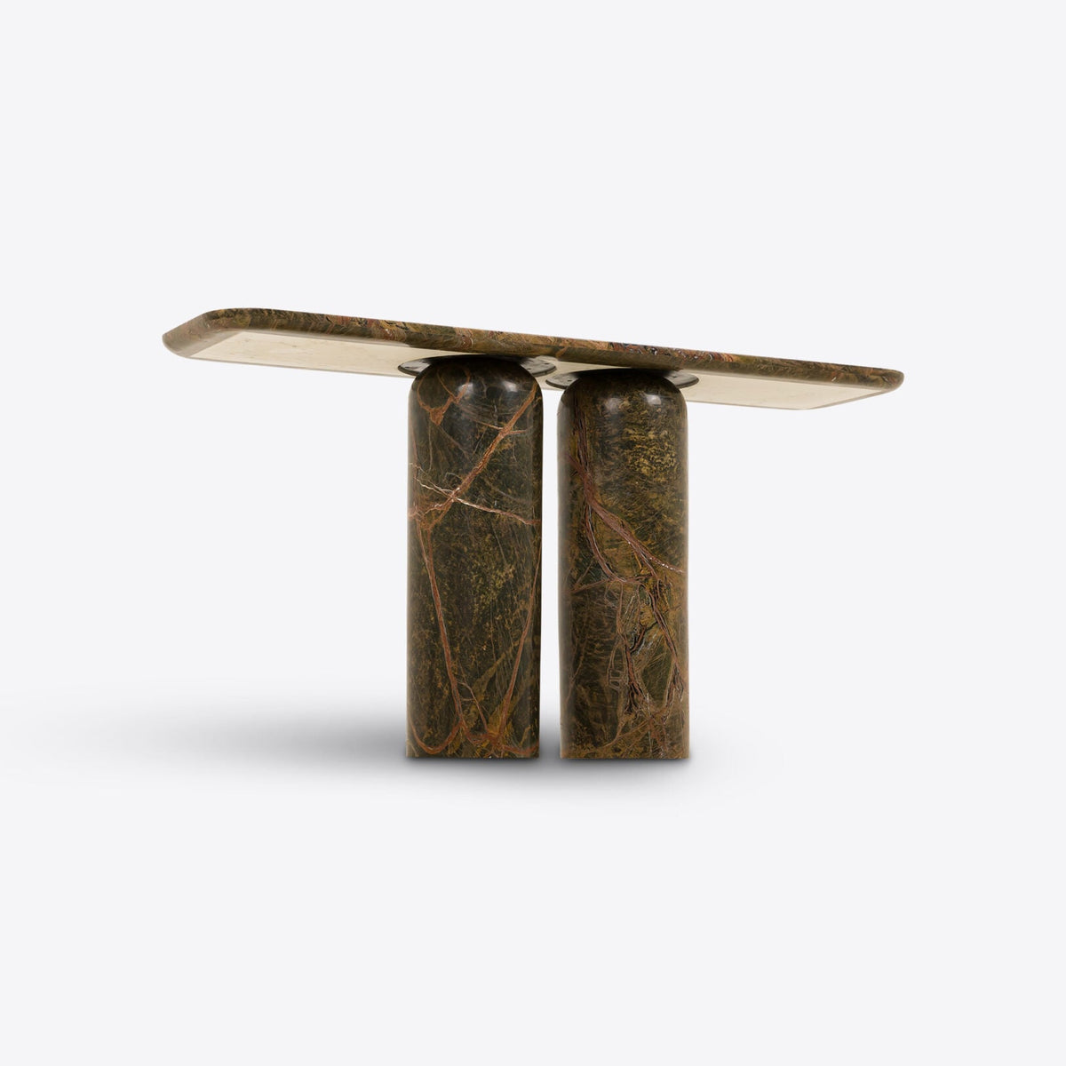 Posillano Forest Green Marble Console console table view 5