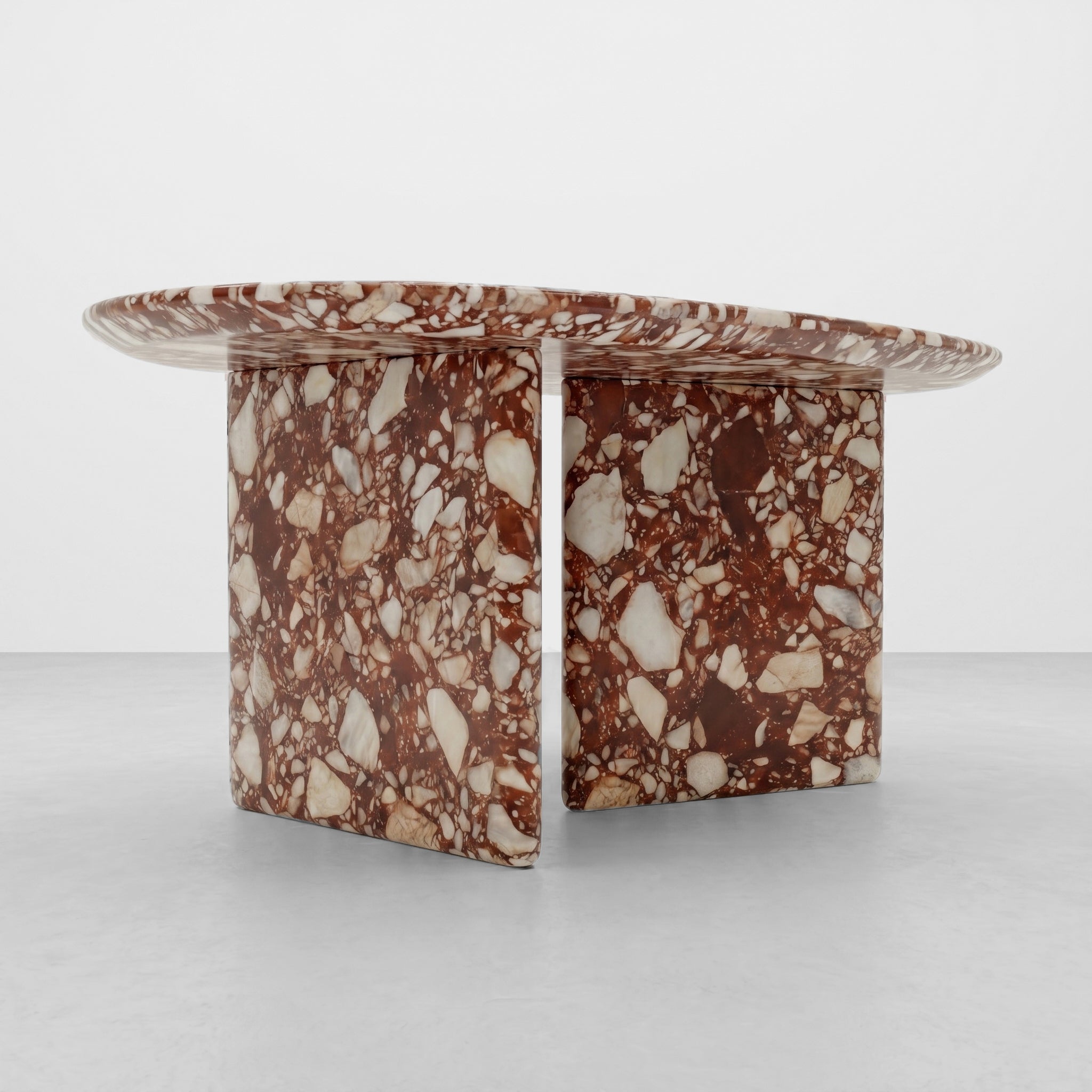 Red Bulgari Marble Coffee Table - Pebble