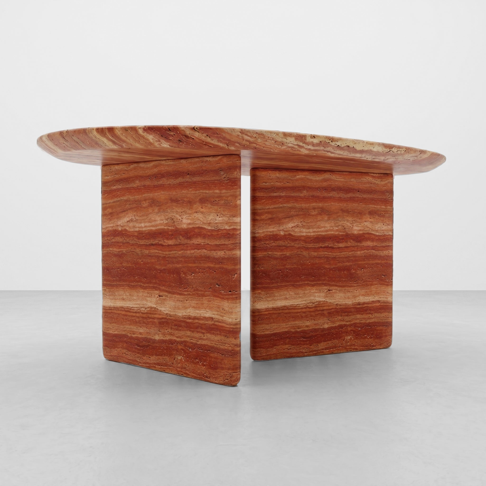 Red Travertine Coffee Table - Pebble