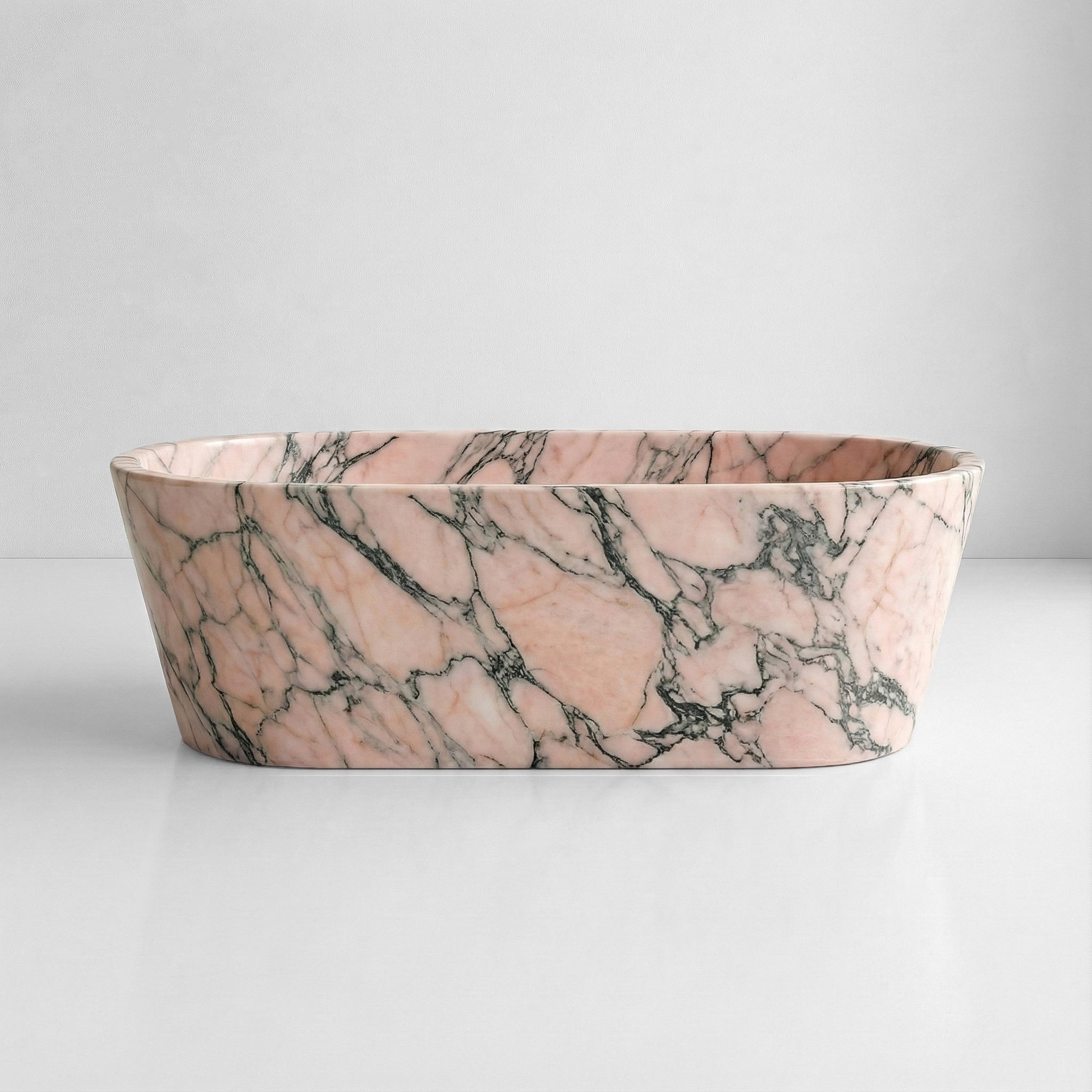 Rosso Portogallo Marble Freestanding Bathtub - Tapered