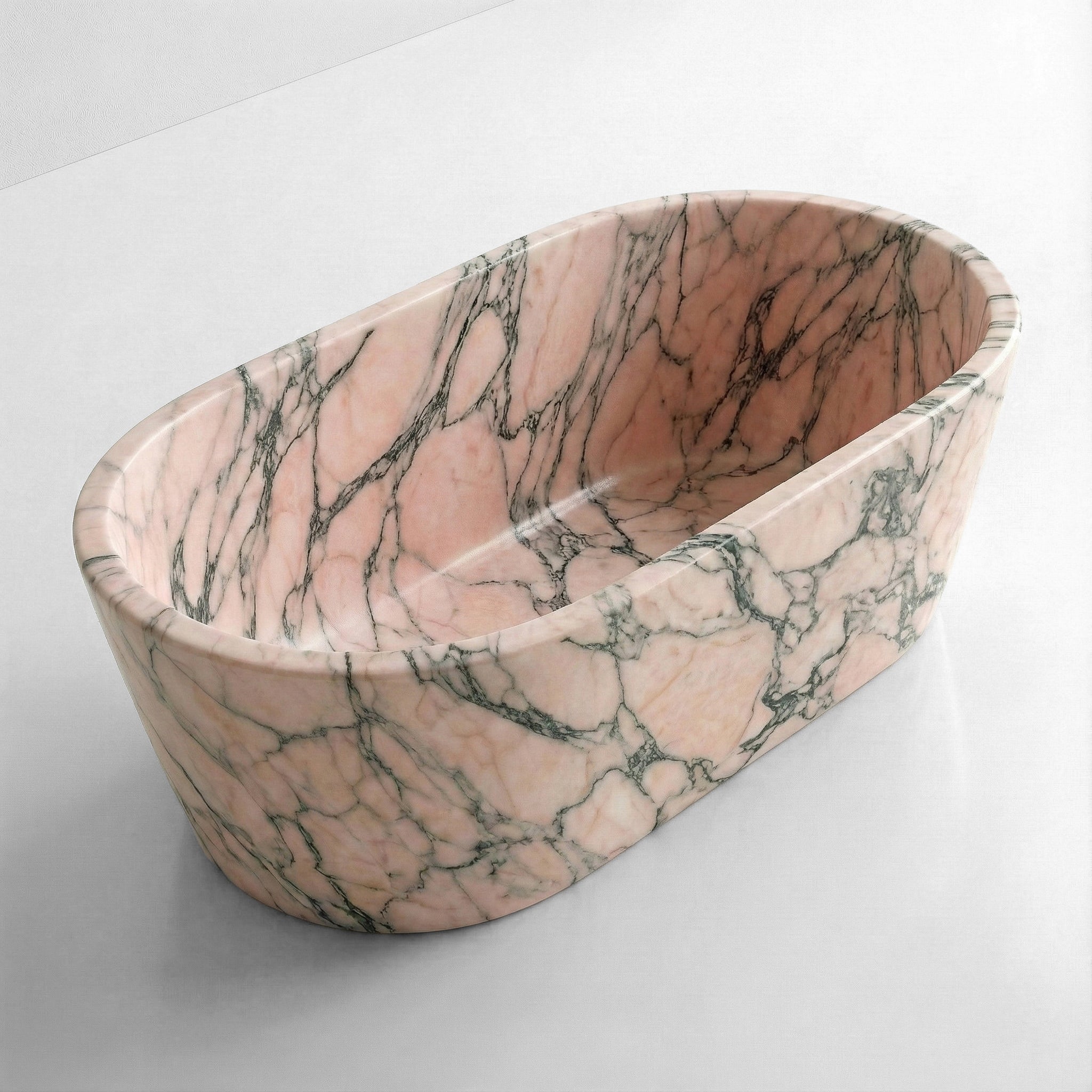 Rosso Portogallo Marble Freestanding Bathtub - Tapered