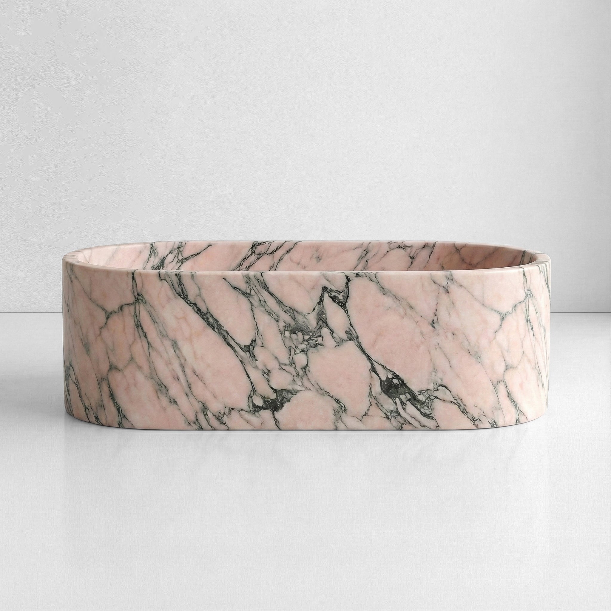 Rosso Portogallo Marble Freestanding Bathtub - Elliptical
