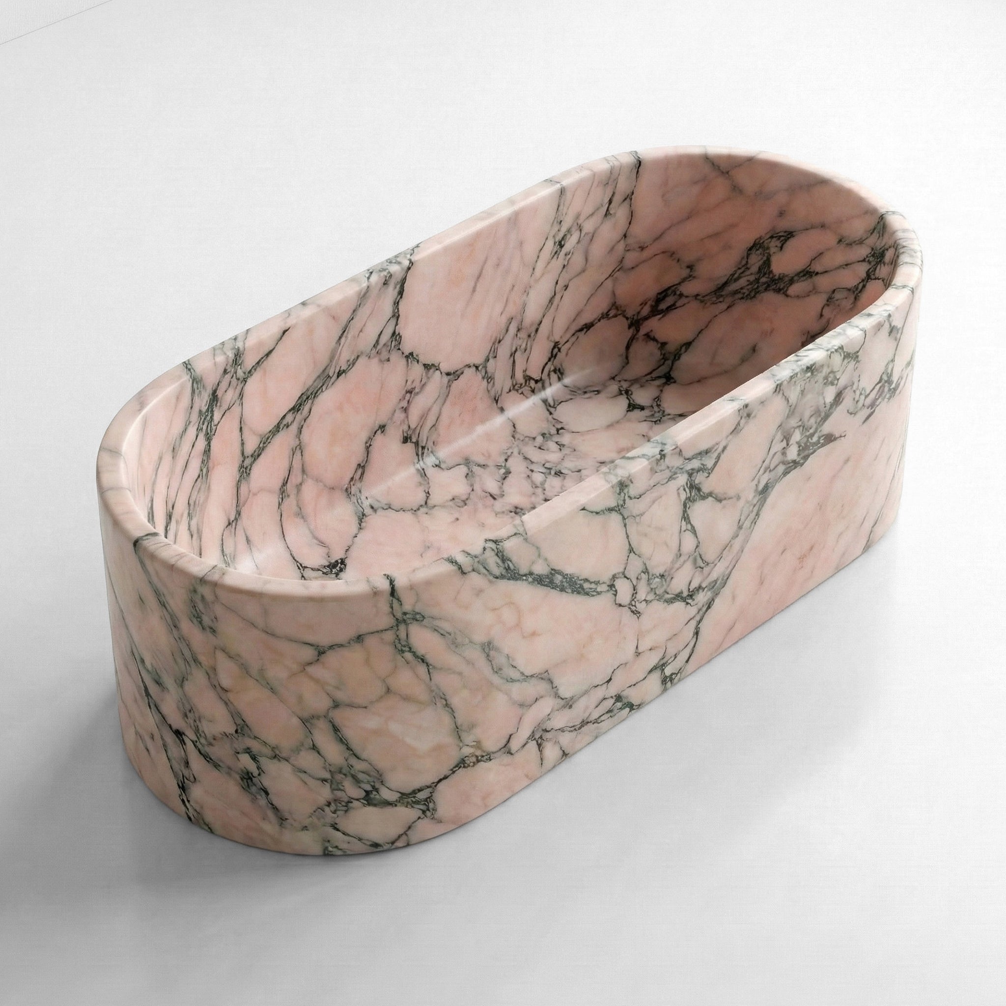 Rosso Portogallo Marble Freestanding Bathtub - Elliptical