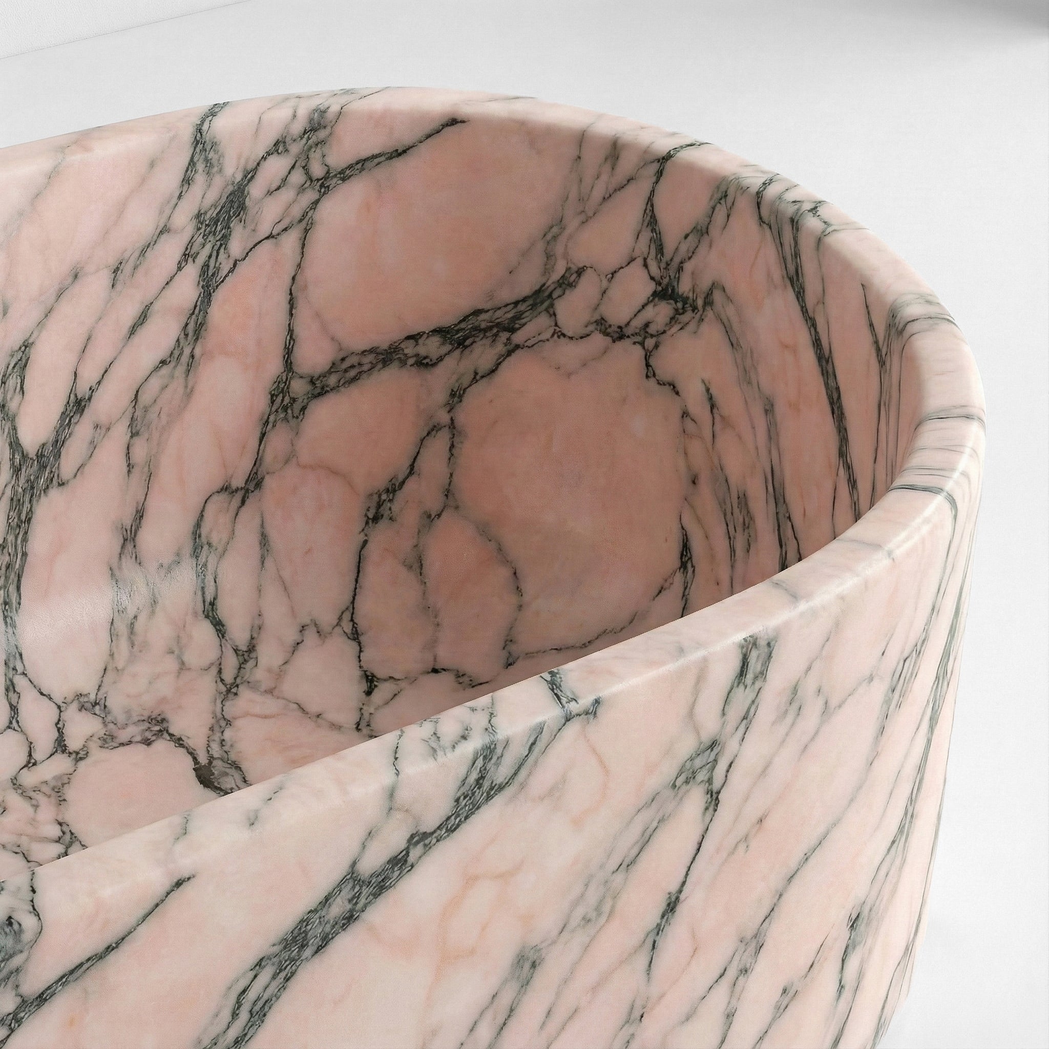 Rosso Portogallo Marble Freestanding Bathtub - Elliptical