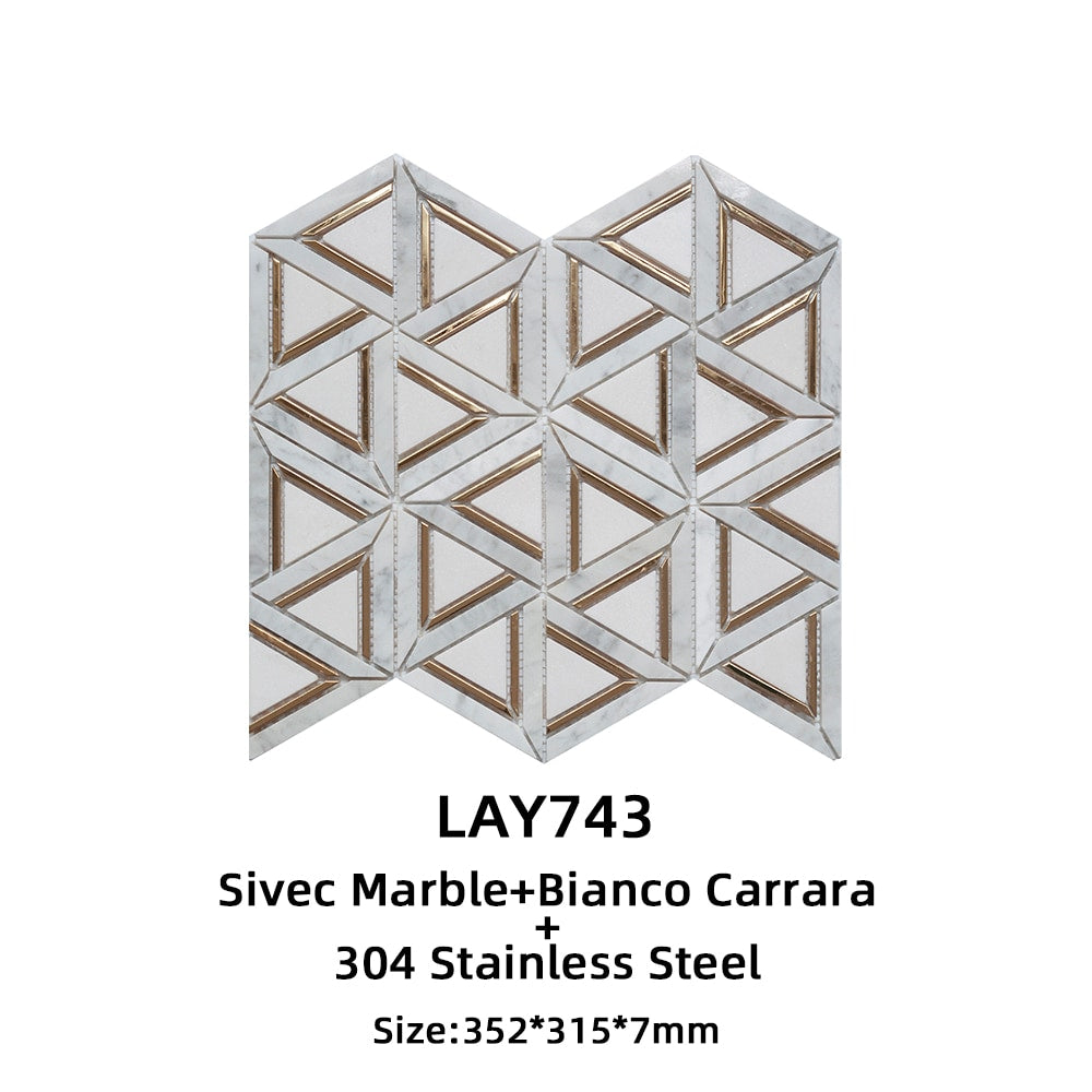 Shangrila Green Thassos White Marble Mosaic Tile clean marble tile image by VORELLI