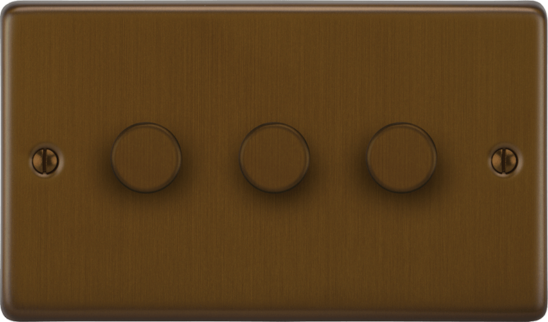 Side detail of the VORELLI Victorian dimmer switch wall plate assembly.