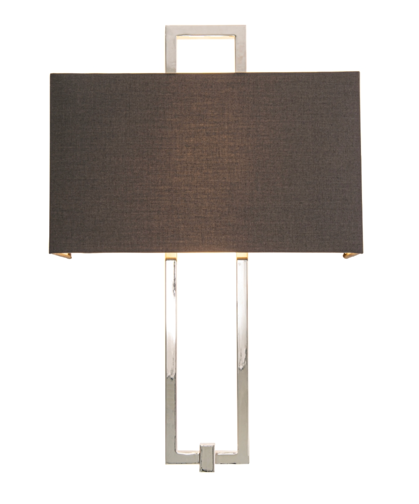 Soft, diffused luxury lighting emitted from the Savona designer sconce, enhancing the moody and elegant aesthetic of a modern interior.