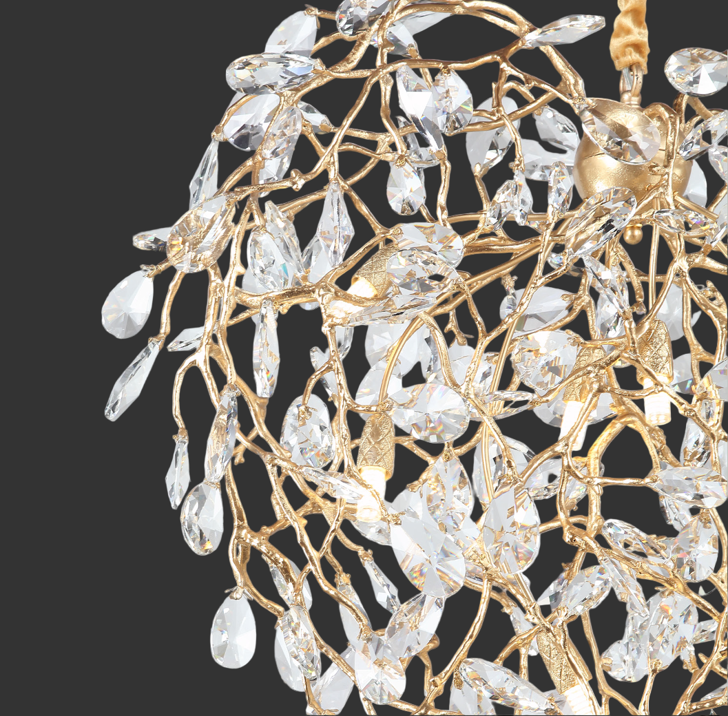 The romantic and elegant ambiance created by the heart-shaped silhouette of the VORELLI Entwine Pendant Light in a sophisticated luxury space.