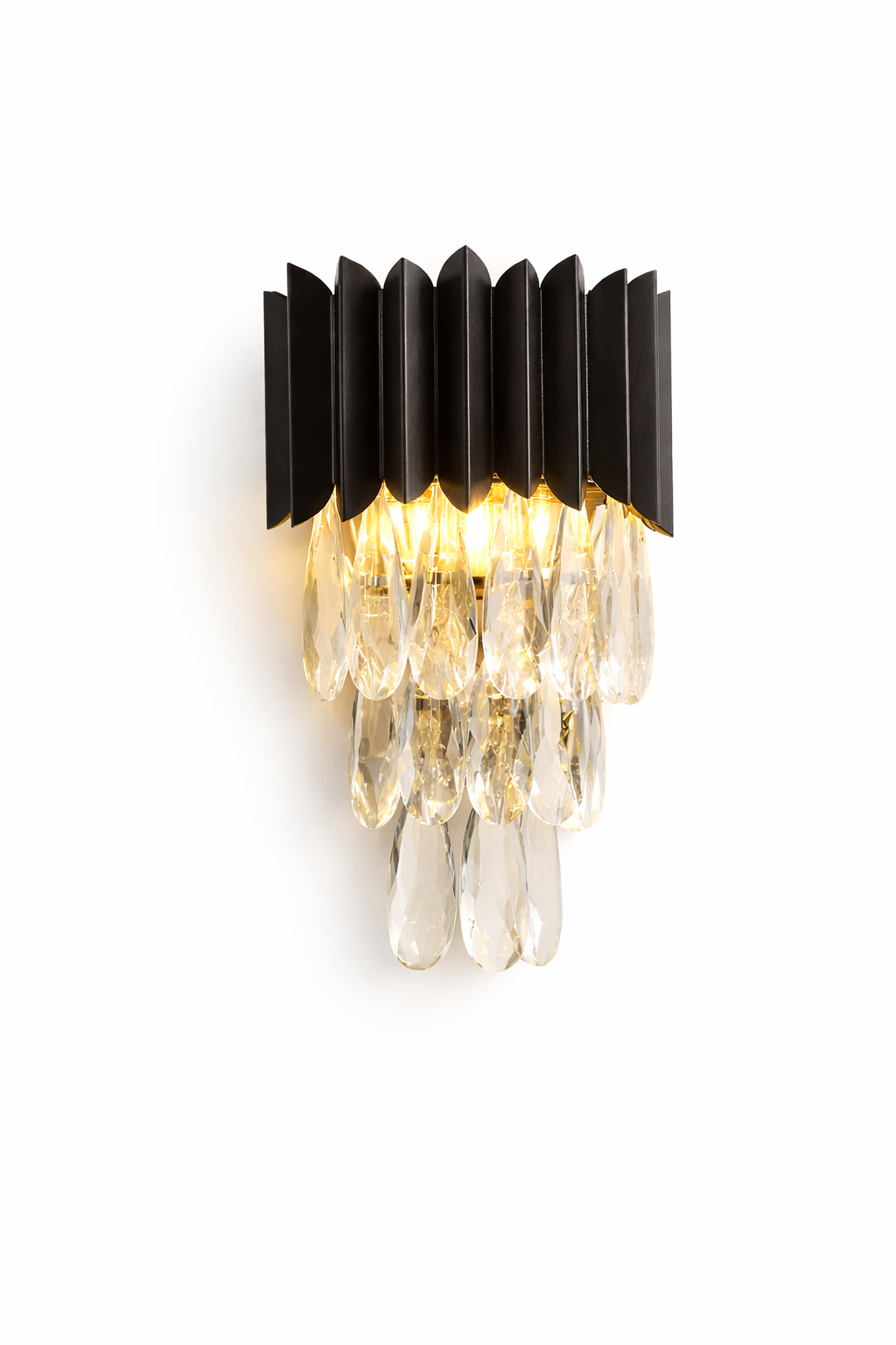 The unique, quirky design of the VORELLI Doral Wall Light creating an eye-catching focal point on a dark feature wall.