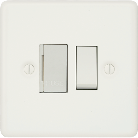 Traditional Victorian fuse spur mounted on a textured wall surface.