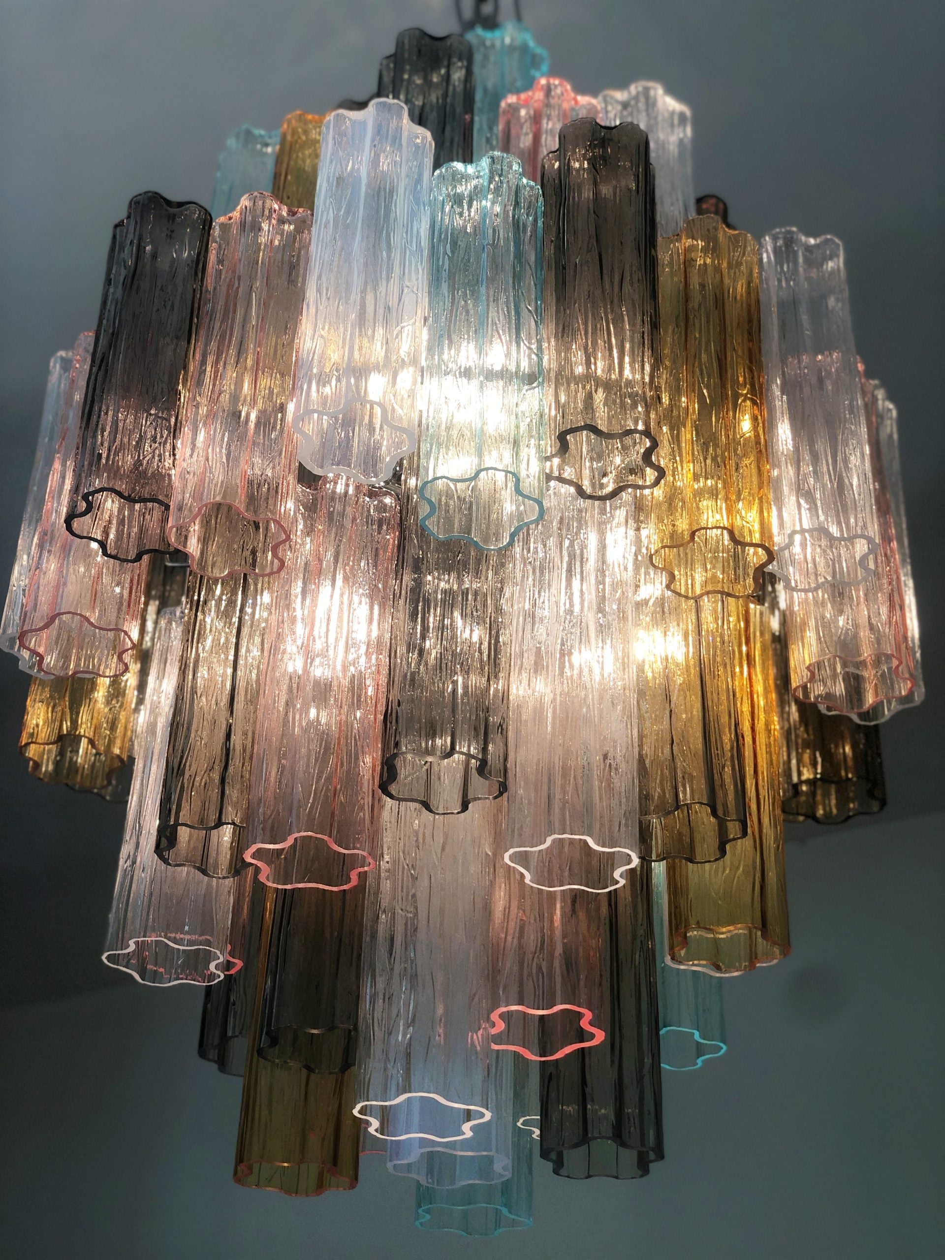 VORELLI Ottavia Tronchi Murano Glass Staircase Chandelier - Tronchi Murano Glass image 5